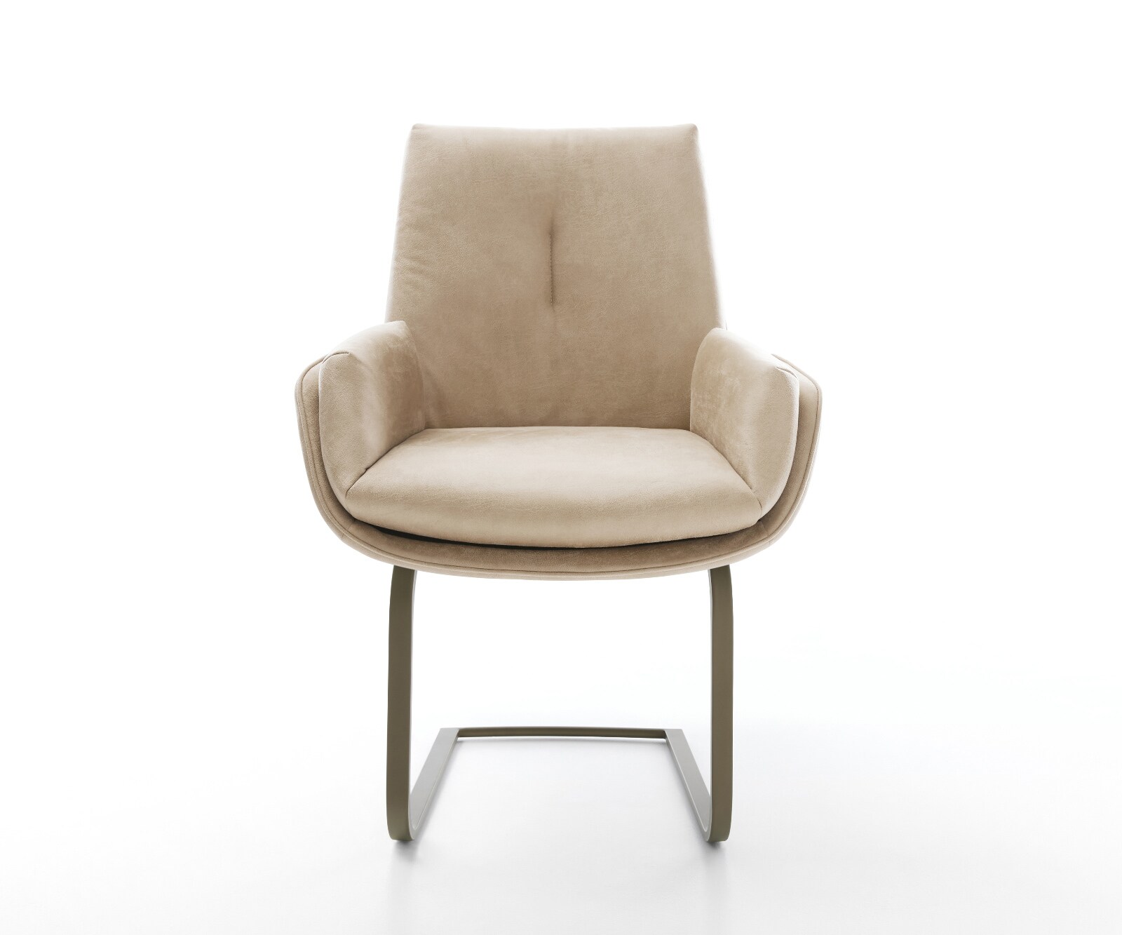 Freischwinger Clea-Flex Mikrofaser Beige Vintage Freischwinger flach Effektfinish Titan 2