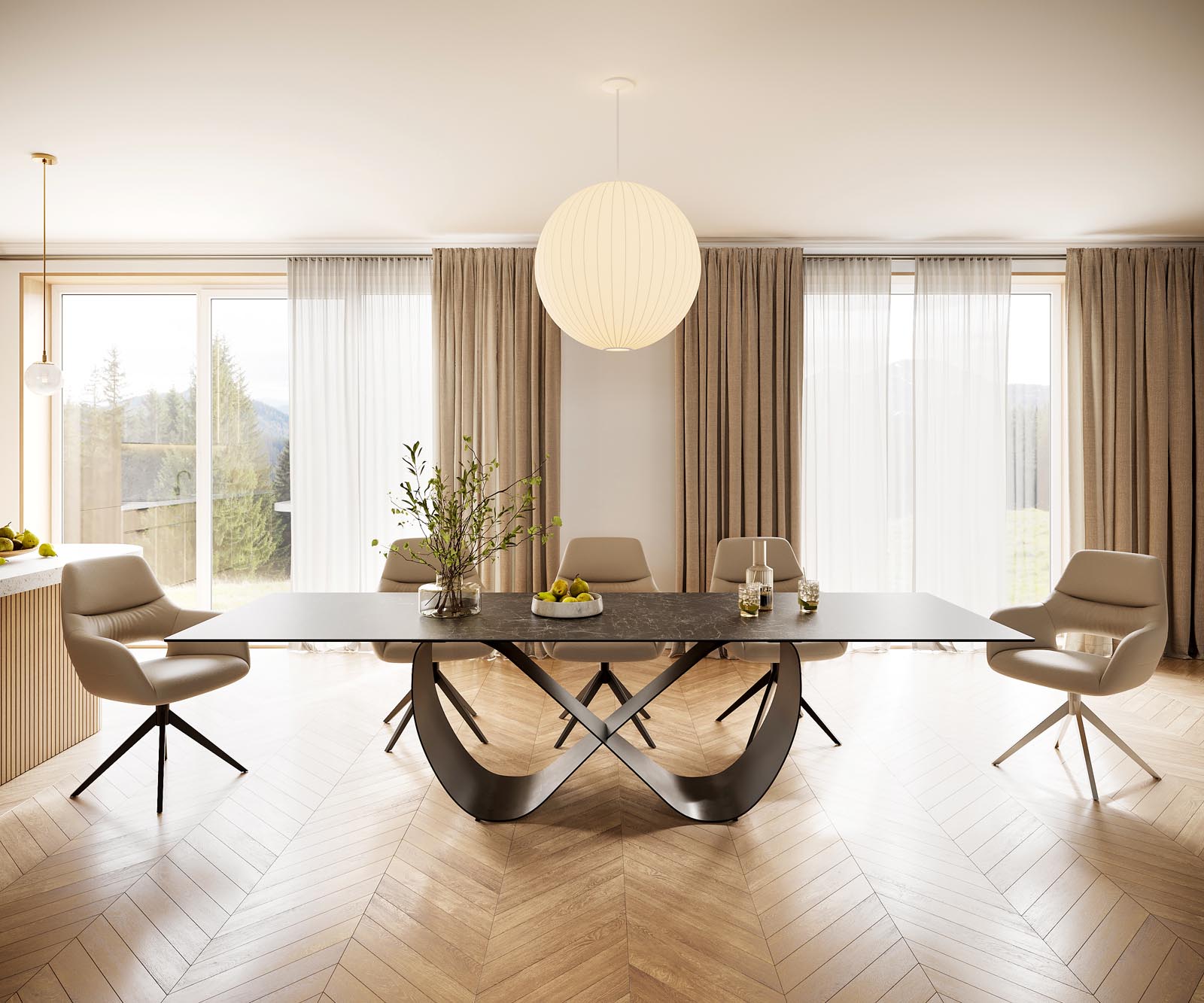 Esstisch Edge 300x100 Keramik Laminam® Nero Greco Anthrazit Infinity Metall Schwarz 1 Esstisch Edge 300x100 Keramik Laminam® Nero Greco Anthrazit Infinity Metall Schwarz 1