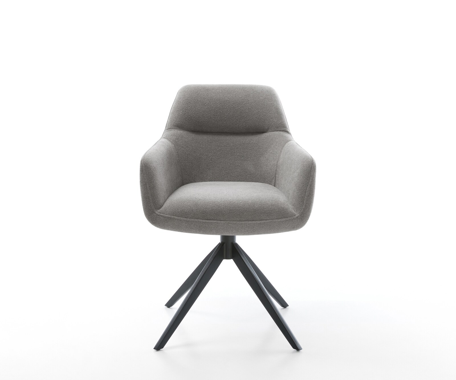 Drehstuhl Pejo-Flex Strukturstoff Soft Grau Kreuzgestell breit Schwarz 360° drehbar Wippfunktion Taschenfederkern 2