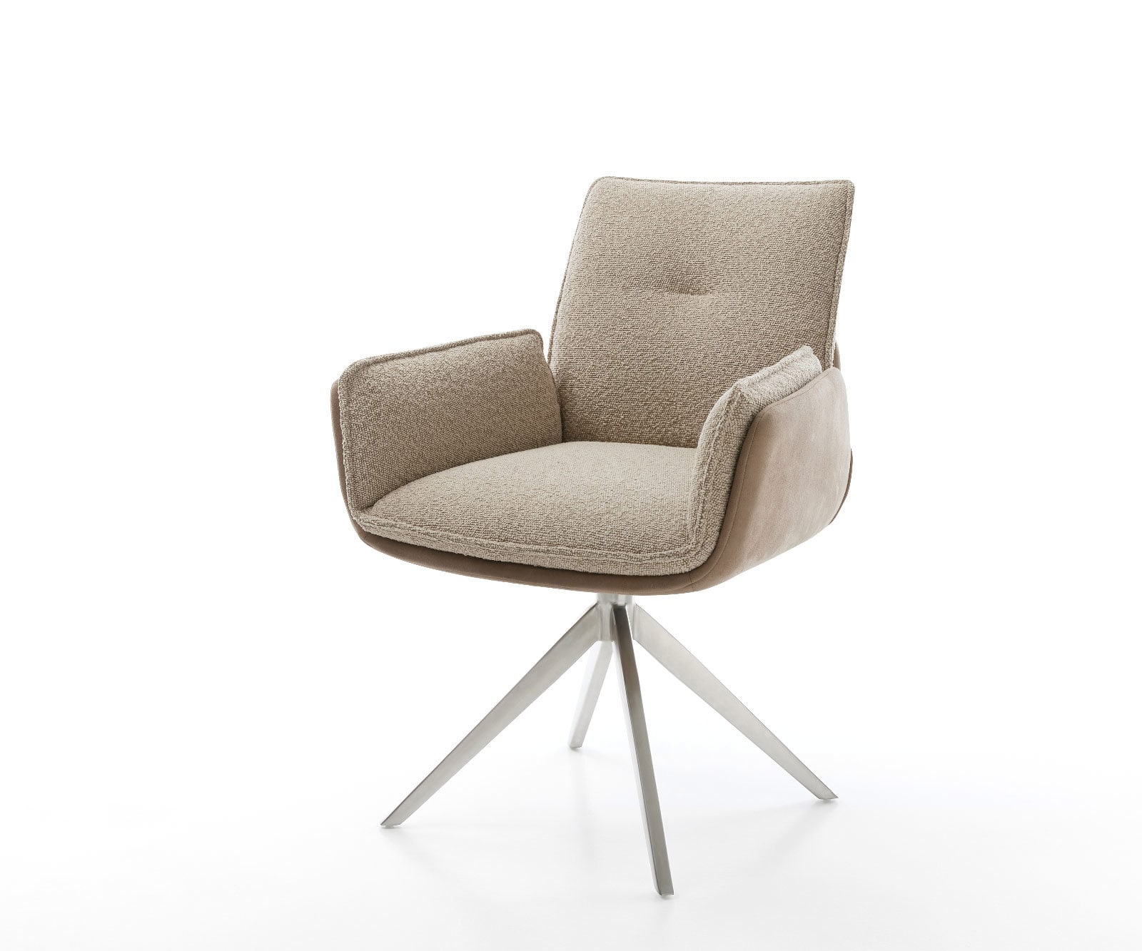 Drehstuhl Nela-Flex Materialmix Schlamm Kreuzgestell breit Edelstahl 360° drehbar Wippfunktion Drehstuhl Nela-Flex Materialmix Schlamm Kreuzgestell breit Edelstahl 360° drehbar Wippfunktion