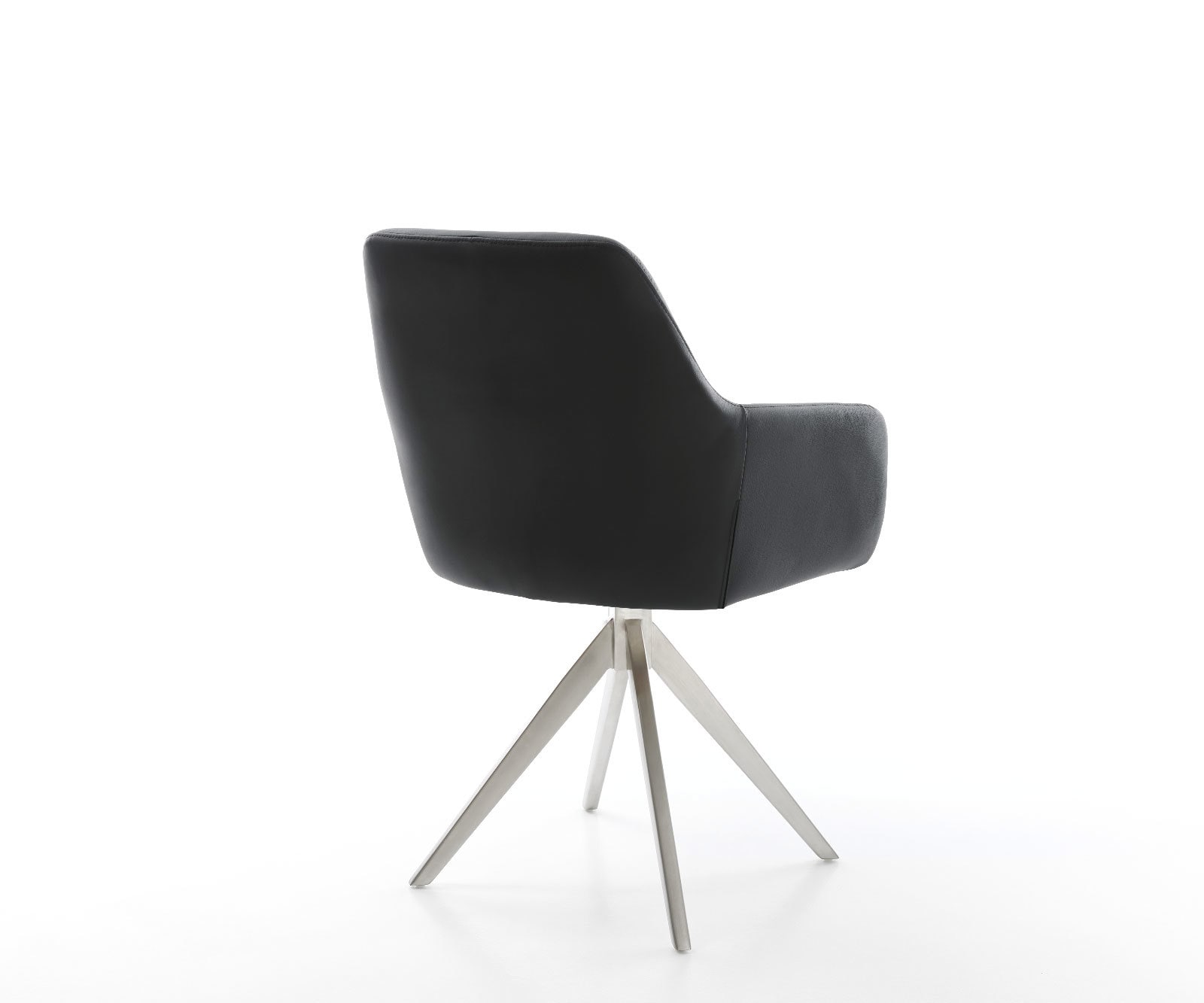 Esszimmerstuhl Pejo-Flex Echt-Leder Schwarz Kreuzgestell kantig Edelstahl Taschenfederkern 4 Esszimmerstuhl Pejo-Flex Echt-Leder Schwarz Kreuzgestell kantig Edelstahl Taschenfederkern 4