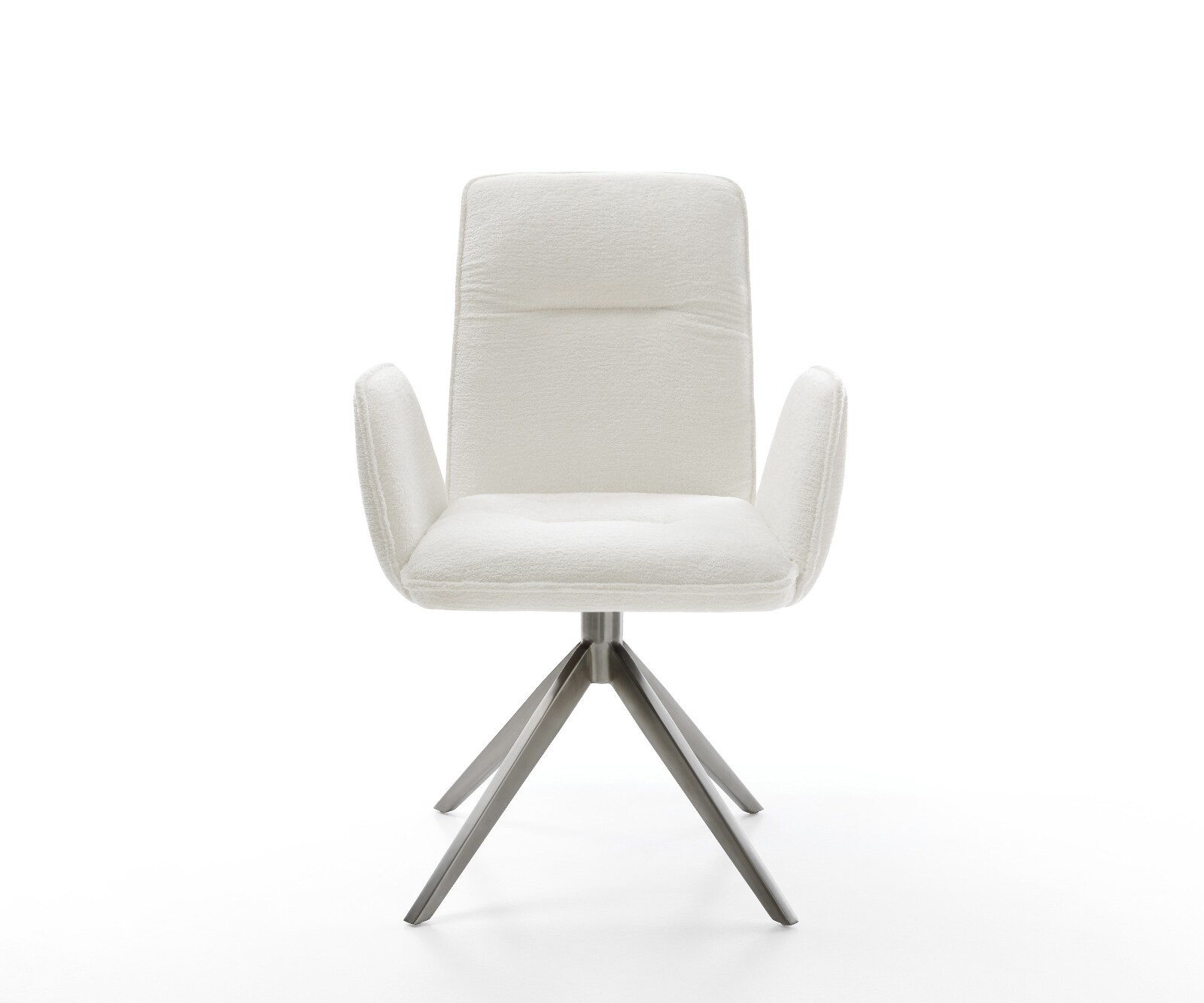 Drehstuhl Vinja-Flex Bouclé Soft Beige Kreuzgestell breit Graphit 360° drehbar Wippfunktion 1