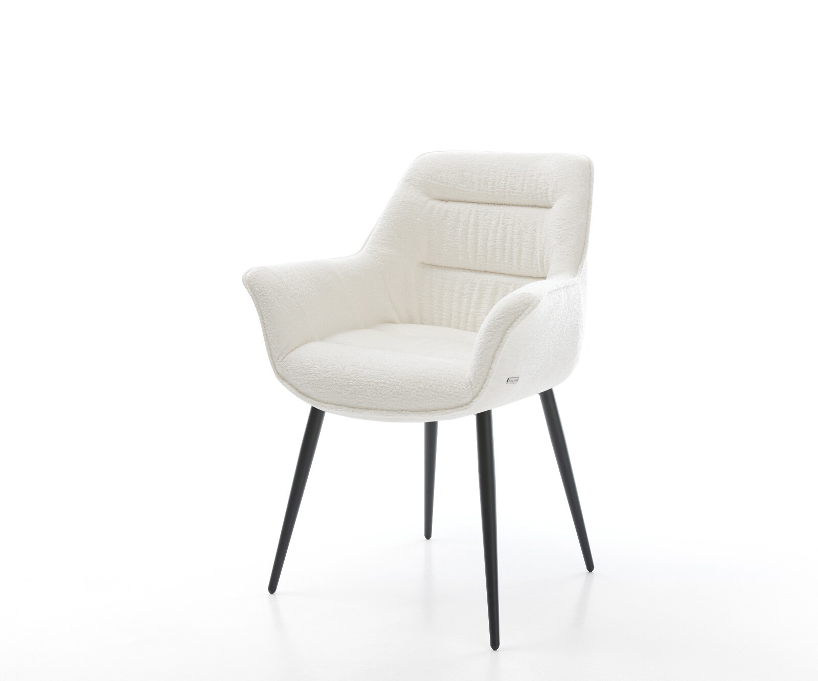 Esszimmerstuhl Kaira-Flex Bouclé Soft Beige 4-Fuß konisch Schwarz 1