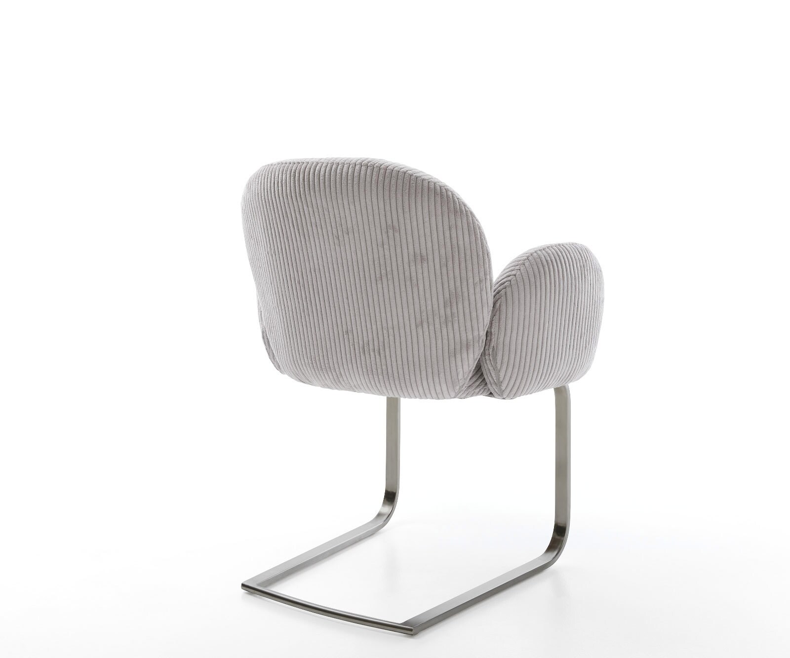 Freischwinger Nube-Flex mit Armlehnen Cord Silbergrau Freischwinger flach Graphit Taschenfederkern 5