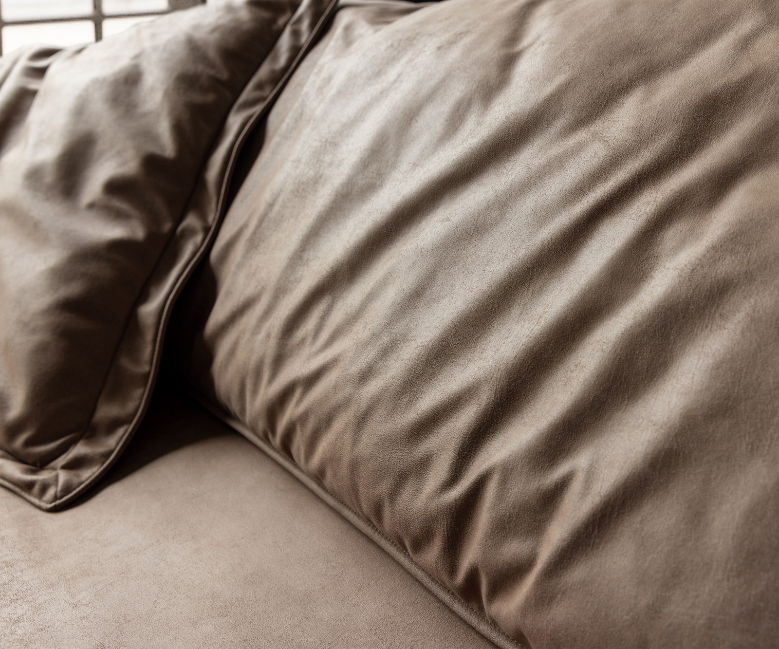 Big-Sofa Snoosh 400x150 cm Mikrofaser Schlamm Vintage Recamiere rechts 6