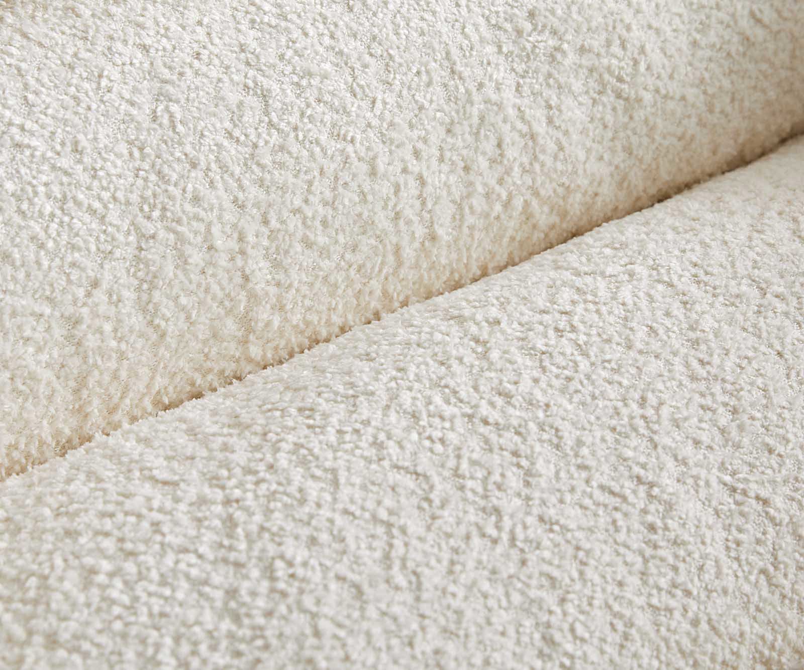 Cantilever Heira-Flex avec accoudoirs bouclé blanc pied cantilever plat aspect titane ressorts ensachés 3
