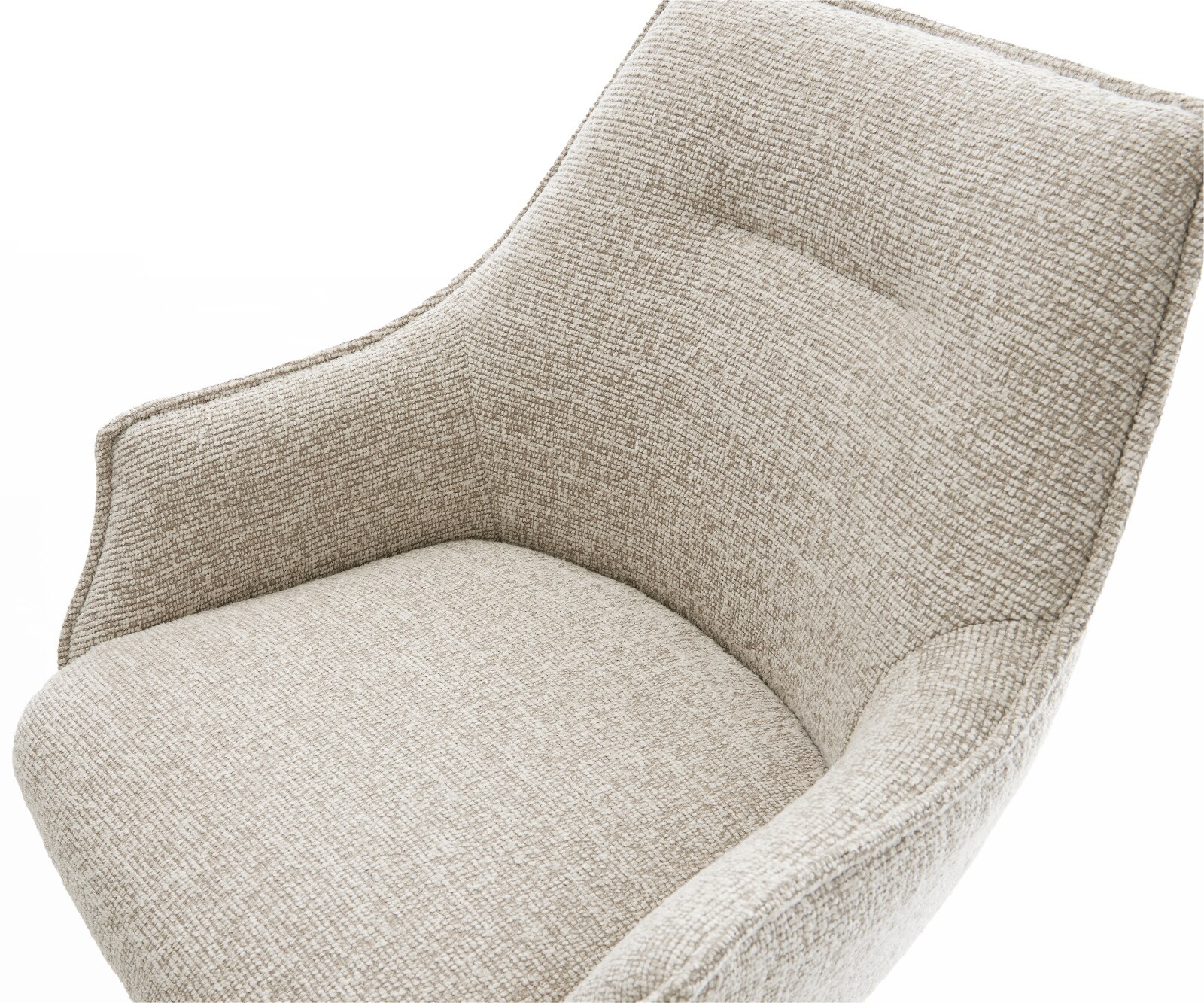 Barstuhl Alja-Flex Webstoff Soft Beige Freischwinger Flach Edelstahl Silberfarben Taschenfederkern 4