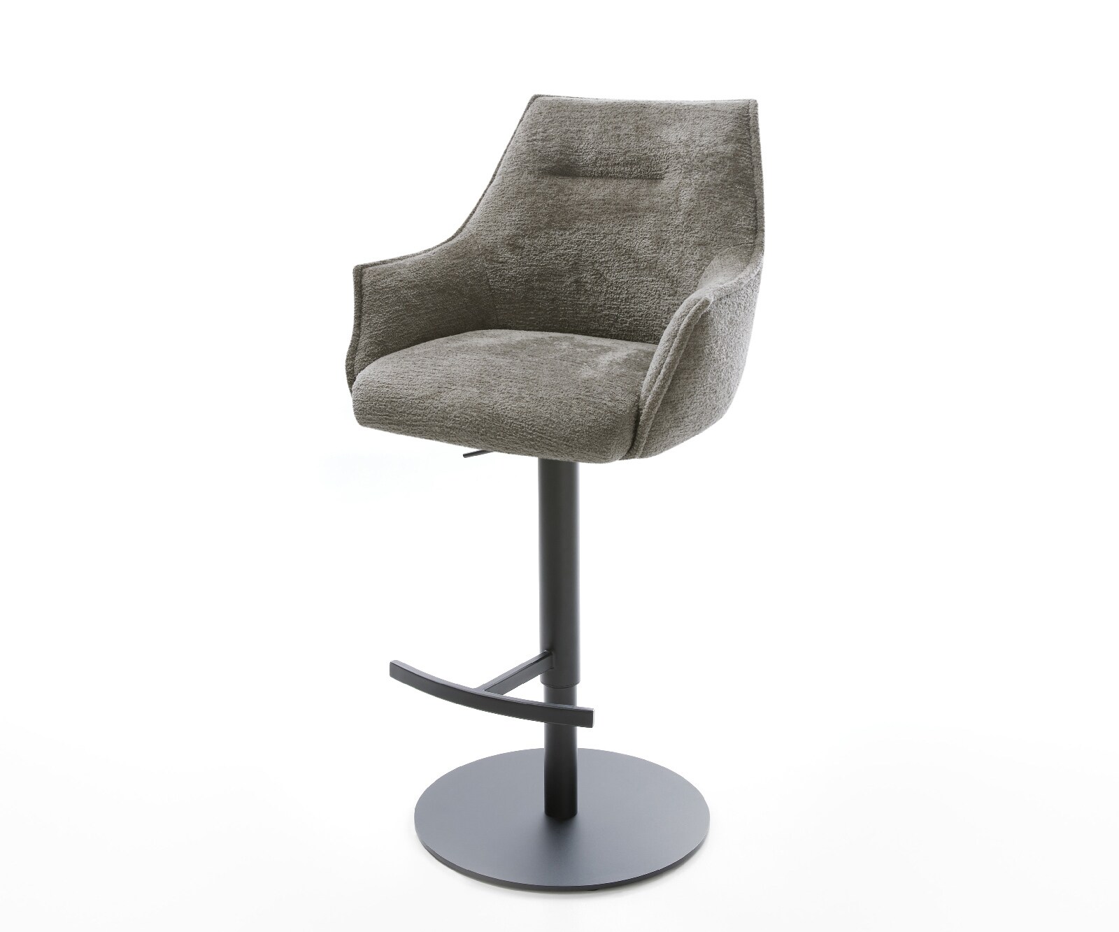 Barstuhl Alja-Flex Bouclé Soft Schlamm Drehfuß höhenverstellbar Metall Schwarz Taschenfederkern 1