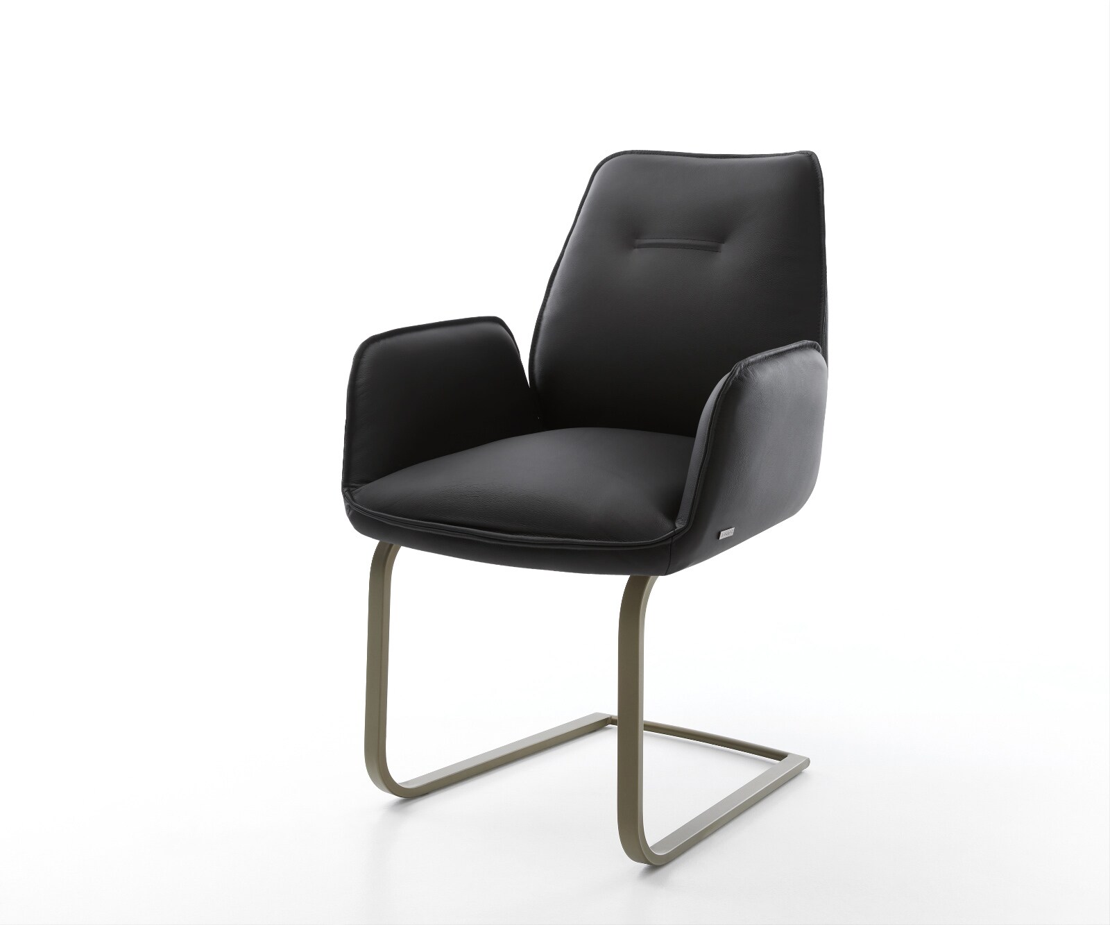 Freischwinger Zoa-Flex Echt-Leder Schwarz Freischwinger flach Effektfinish Titan 1