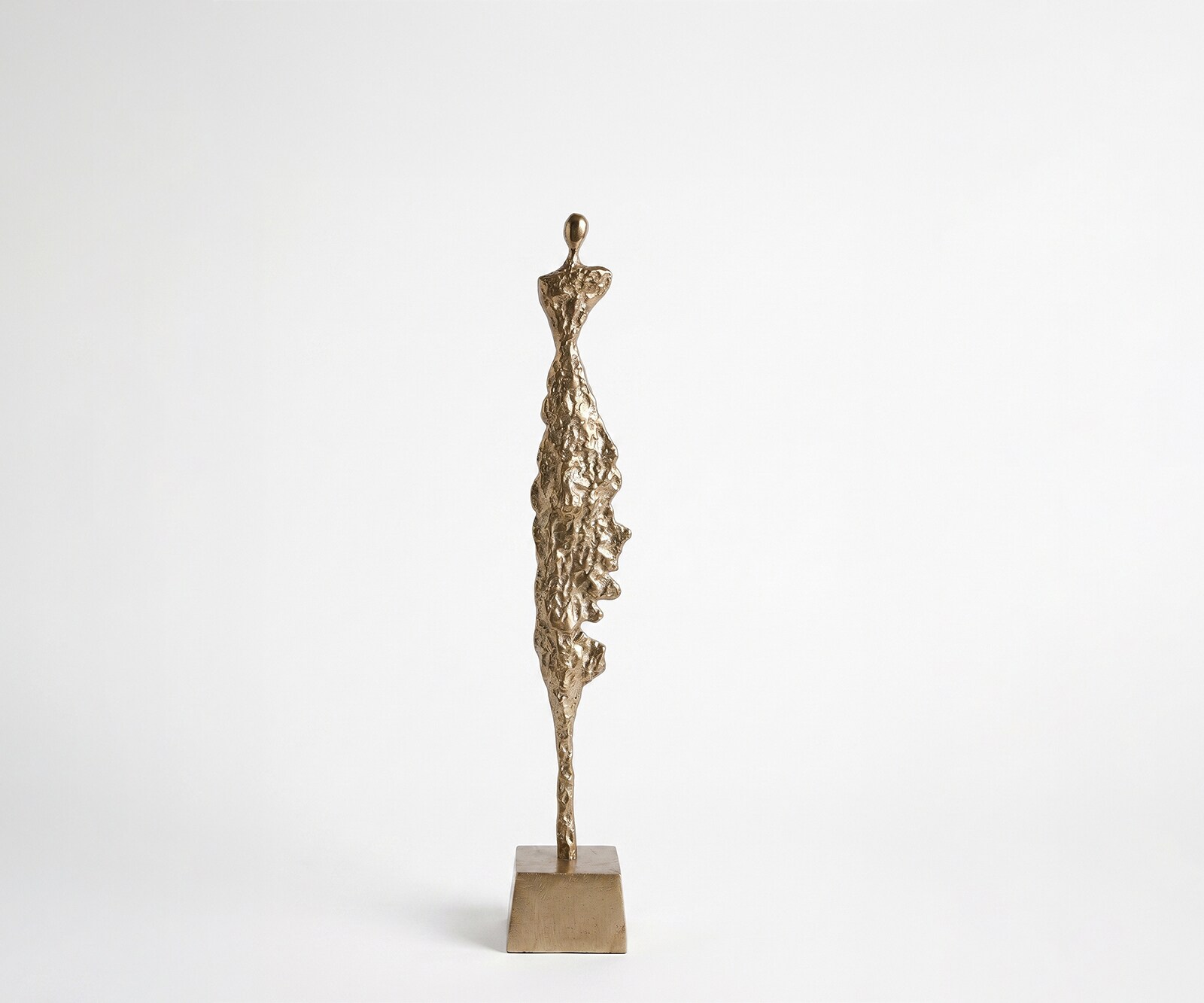 Figur Serina B14 x T14 x H85 cm Aluminium Champagner Handgemacht