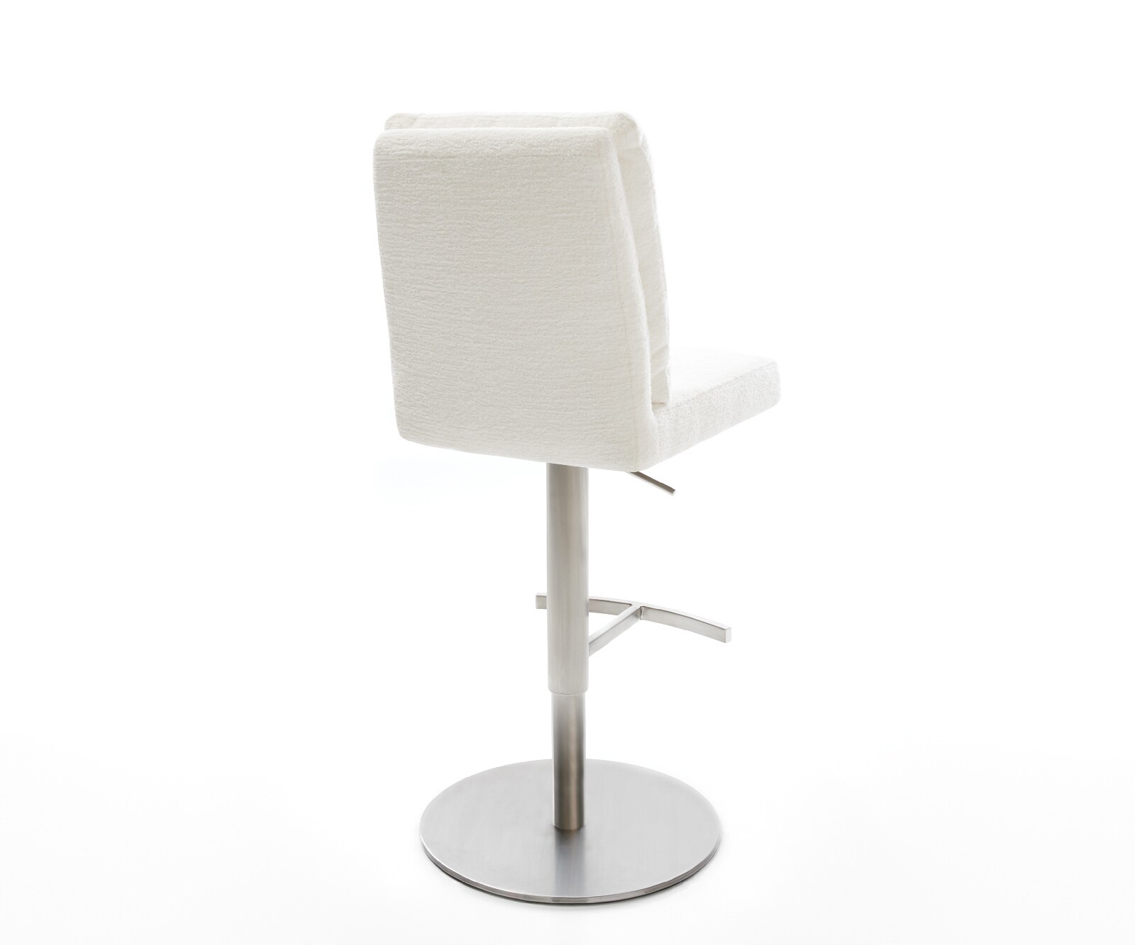 Barstuhl Pela-Flex Bouclé Soft Beige Drehfuß höhenverstellbar Edelstahl Silberfarben 5