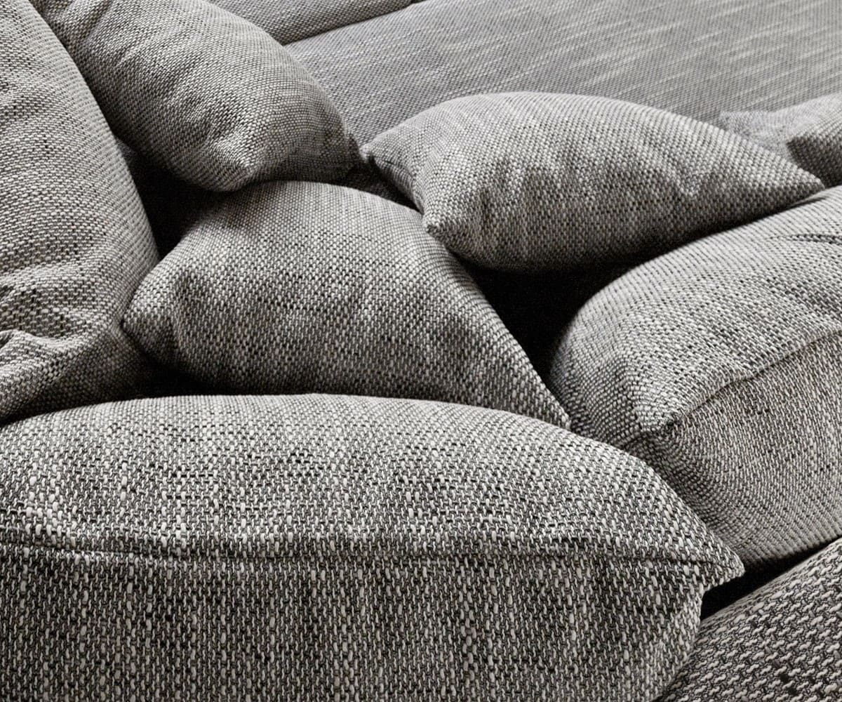 Canapé-d'angle Clovis tissu structuré gris clair ottoman droite canapé modulaire 5