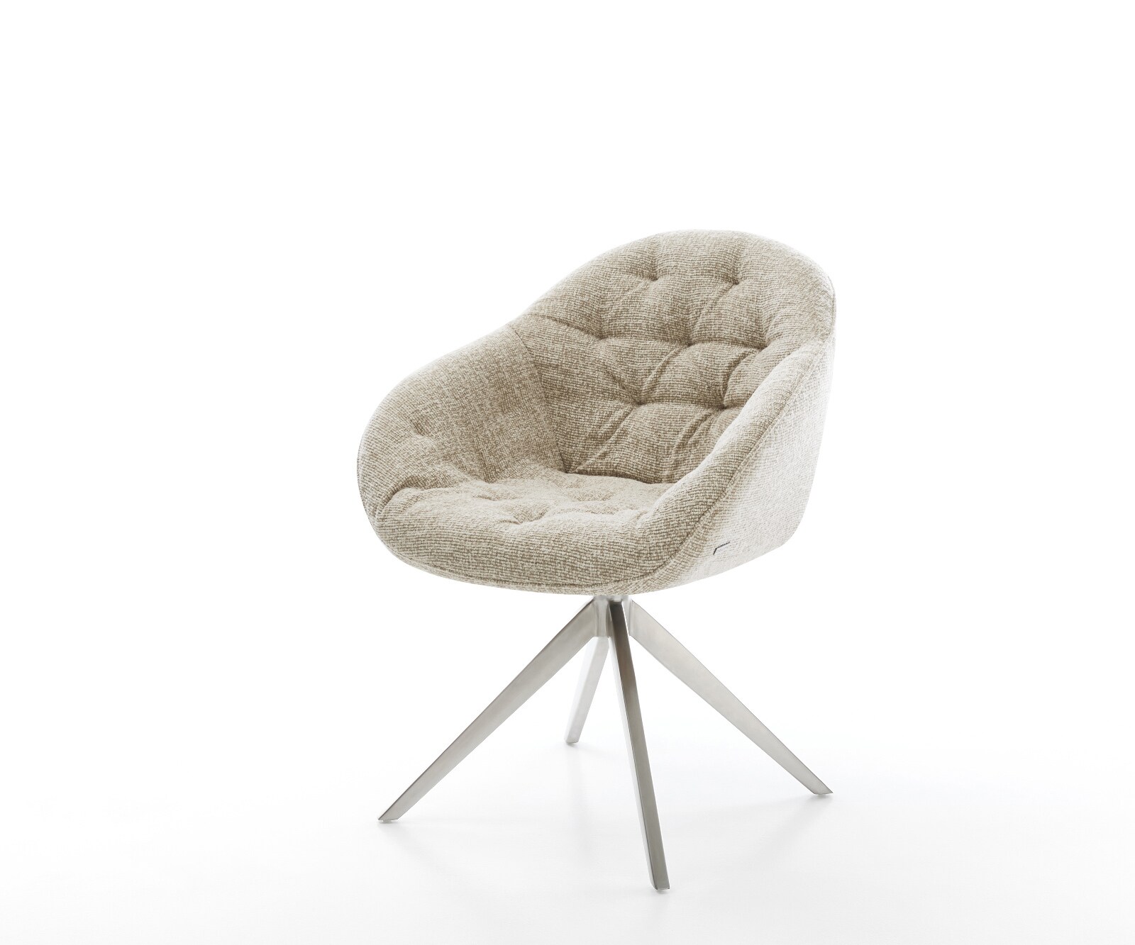 Drehstuhl Gaio-Flex Webstoff Soft Beige Kreuzgestell breit Edelstahl 360° drehbar Wippfunktion 1