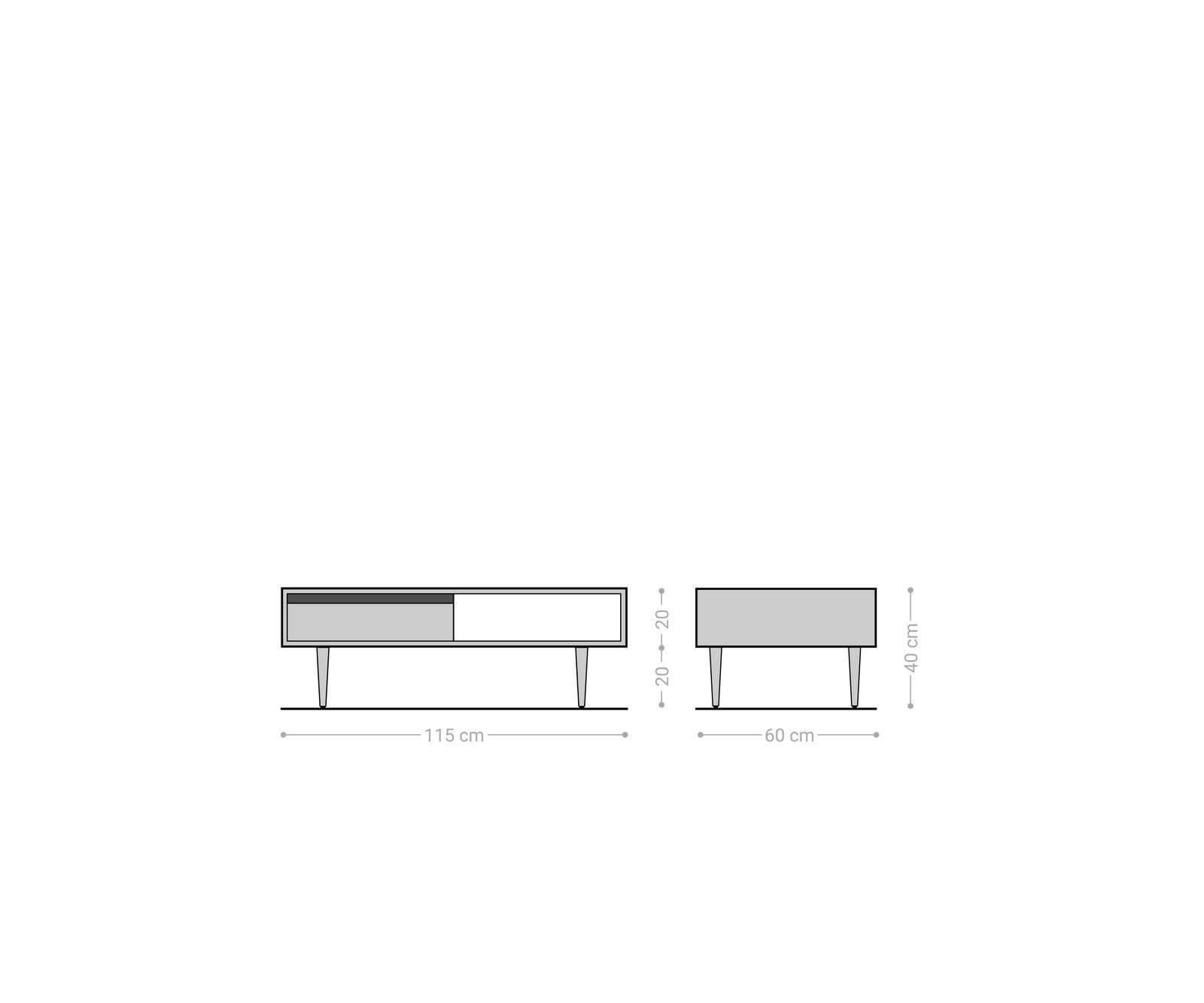 Couchtisch Budaya 115x60 cm Mango Natur 2 Schubfächer Fuß rund 8