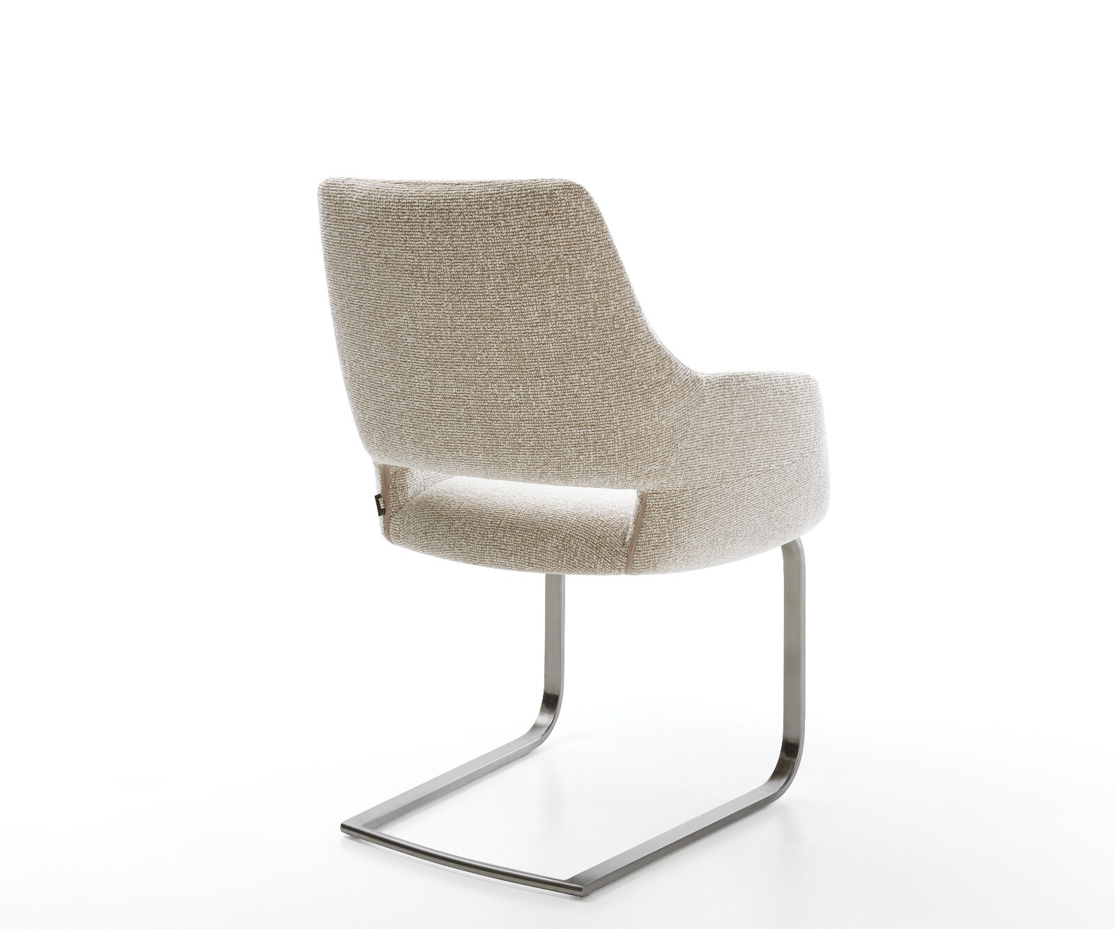 Freischwinger Yago-Flex mit Armlehnen Webstoff Soft Beige Freischwinger flach Graphit Taschenfederkern 4