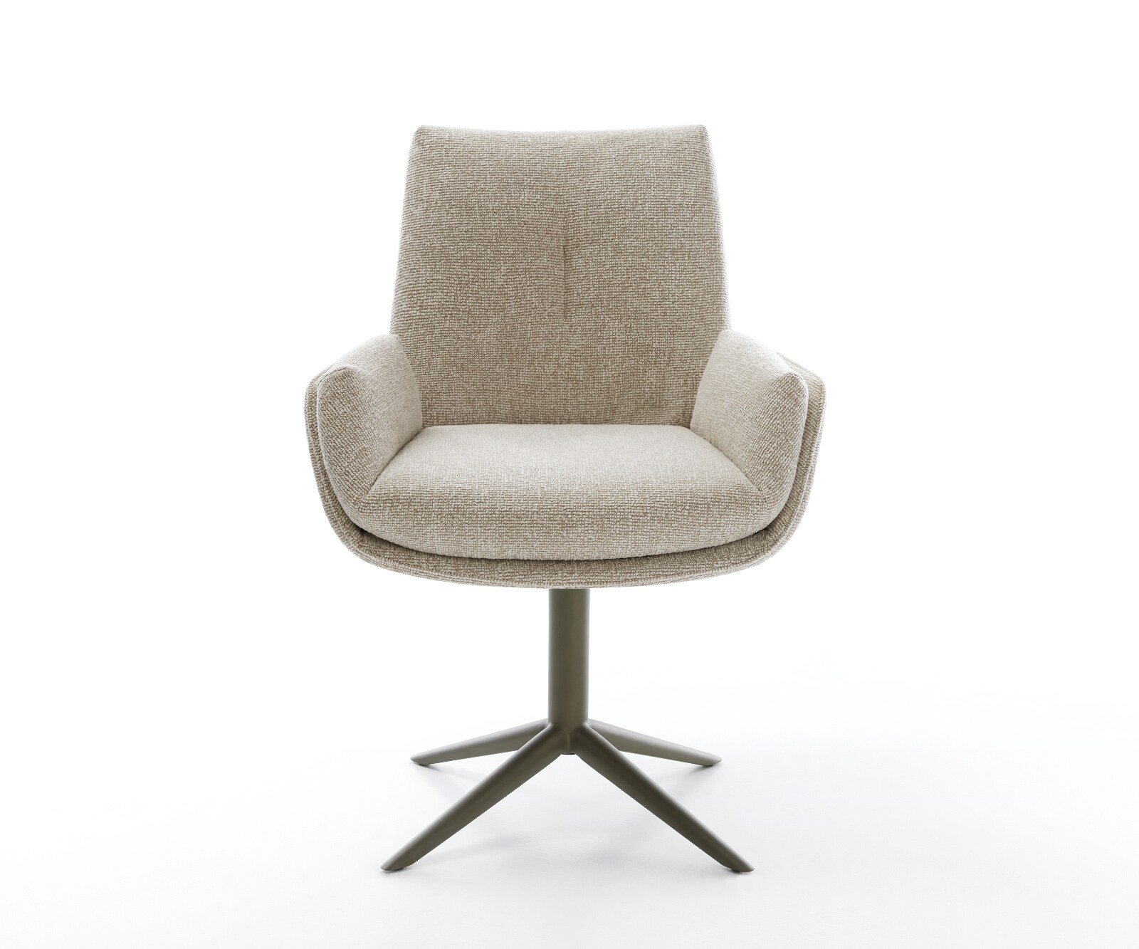 Drehstuhl Clea-Flex Webstoff Soft Beige Fußkreuz Effektfinish Titan 360° drehbar Wippfunktion 1