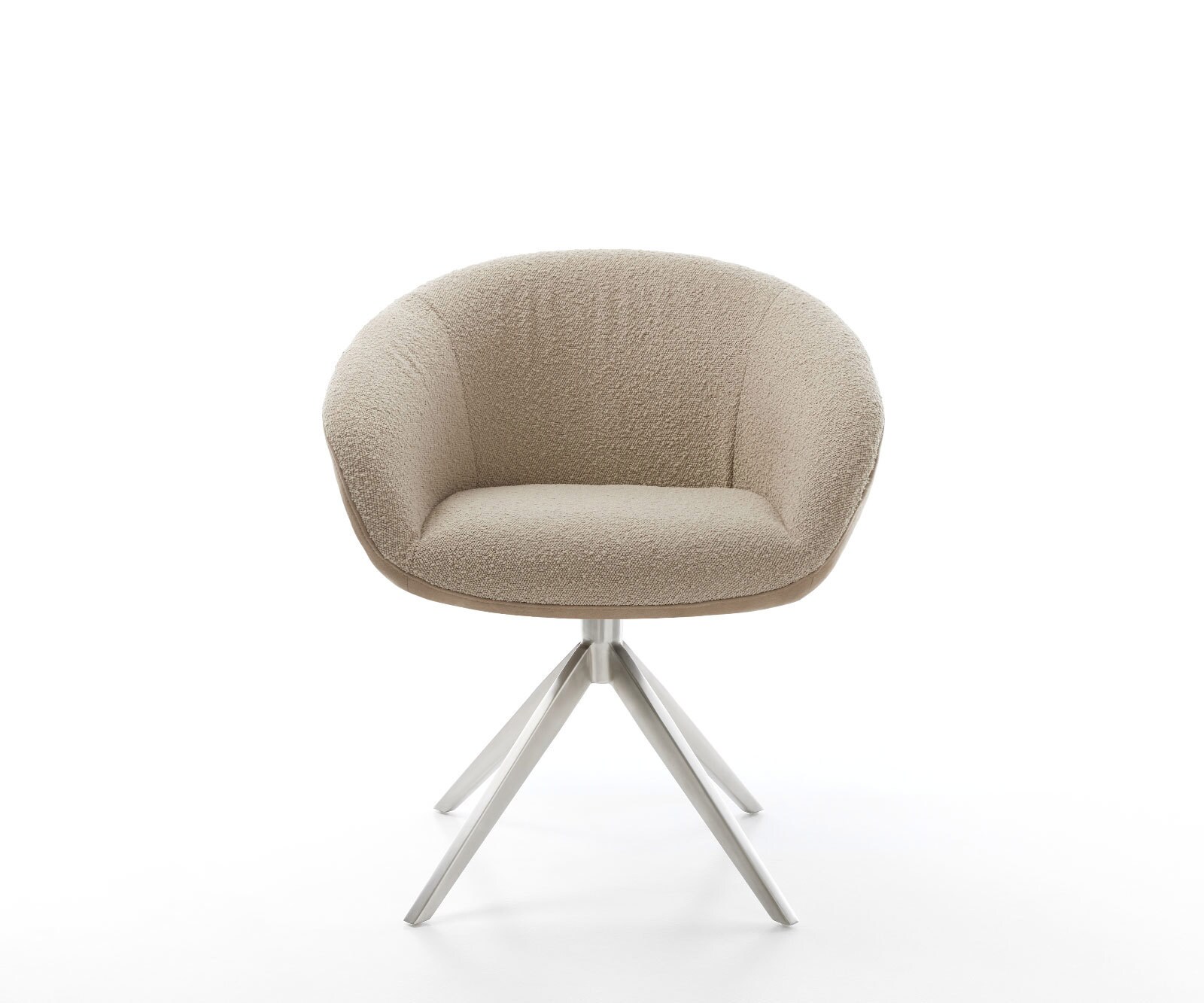 Chaise-pivotante Vinka-Flex tissu mixte boue pied croisé large acier inoxydable brossé pivotement sur 360° fonction bascule ressorts ensachés 1