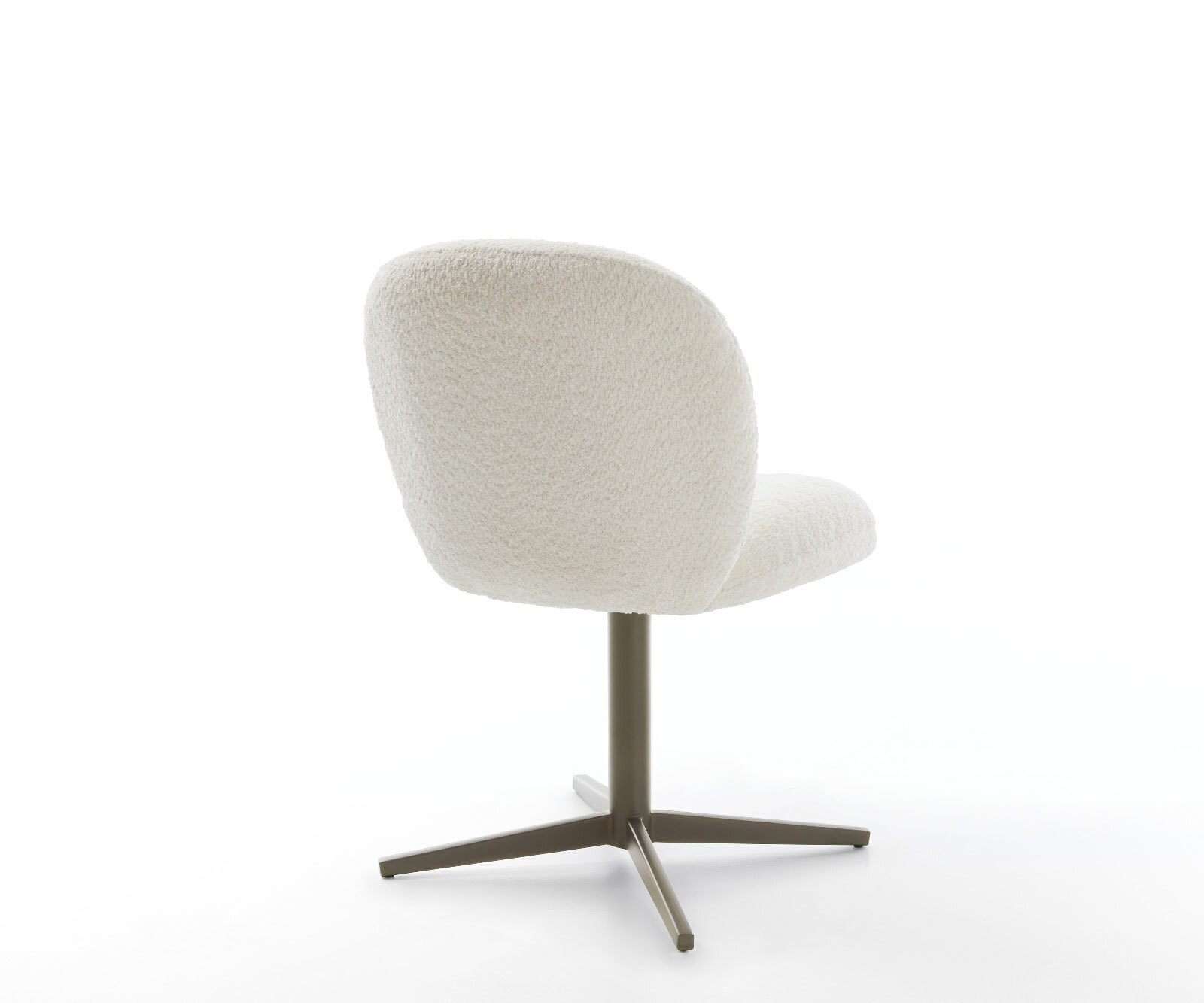 Drehstuhl Nube-Flex Bouclé Weiß Fußkreuz Effektfinish Titan 360° drehbar Taschenfederkern 5