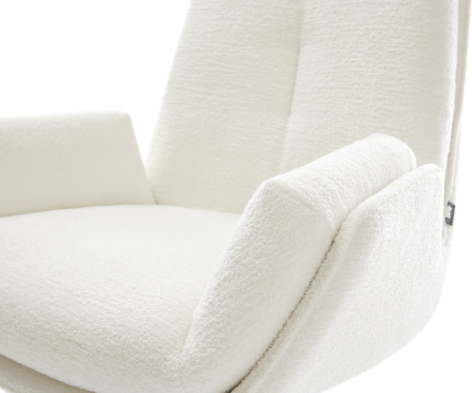Chaise-de-salle-à-manger Clea-Flex bouclé doux beige 4 pieds coniques noir 3