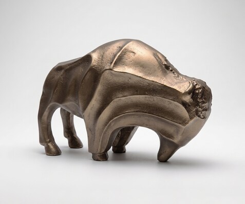 Figur Taurus B12 x T28 x H18 cm Aluminium Aurum Satin Gegossen