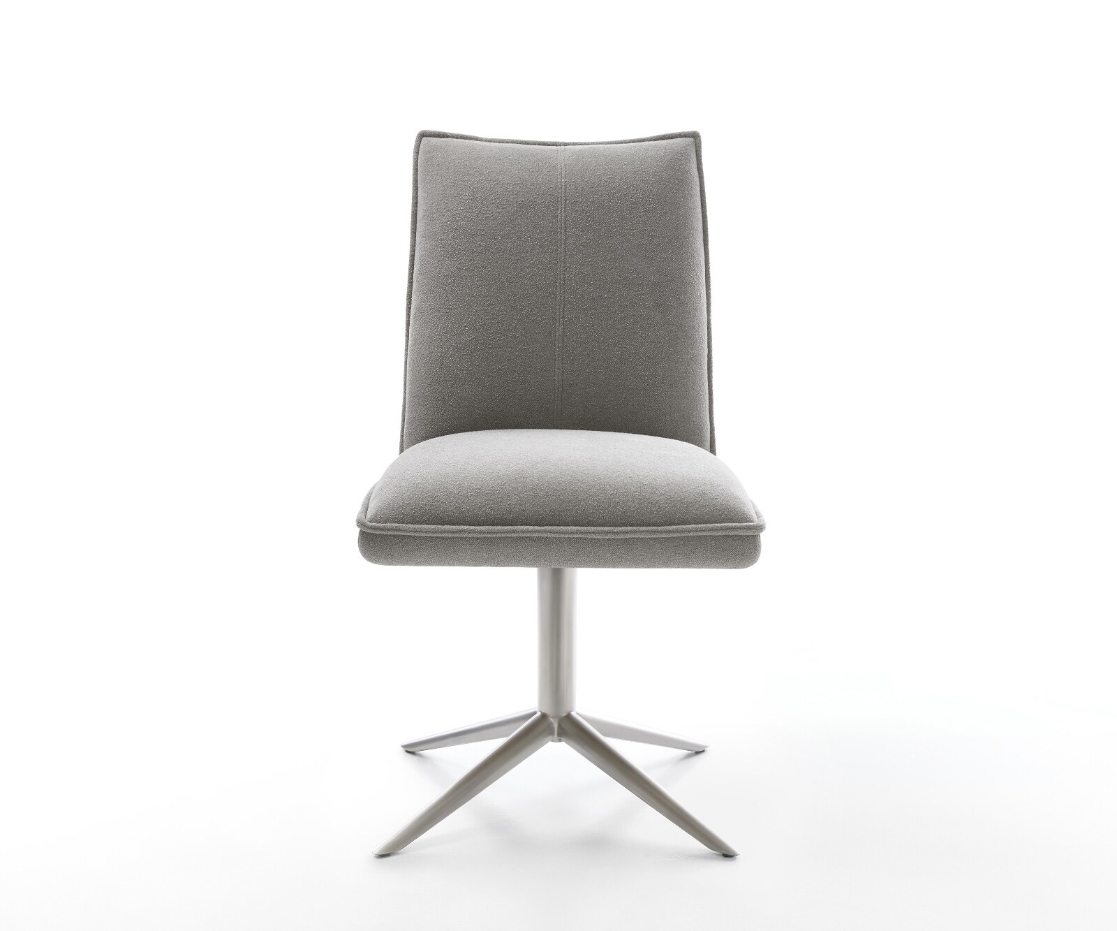 Chaise-pivotante Lelio-Flex tissu structuré doux gris pied de chaise 4 branches acier inoxydable pivotement sur 360° fonction bascule resorts ensachés 2