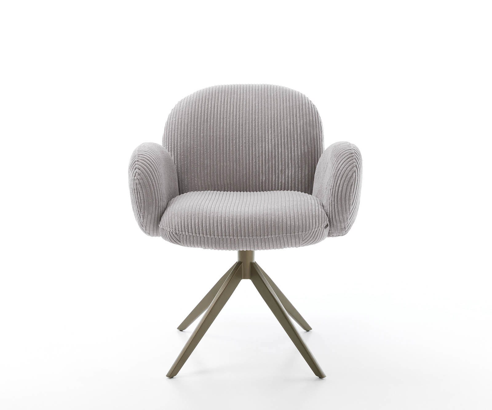 Drehstuhl Nube-Flex mit Armlehnen Cord Silbergrau Kreuzgestell breit Effektfinish Titan 360° drehbar Taschenfederkern 2