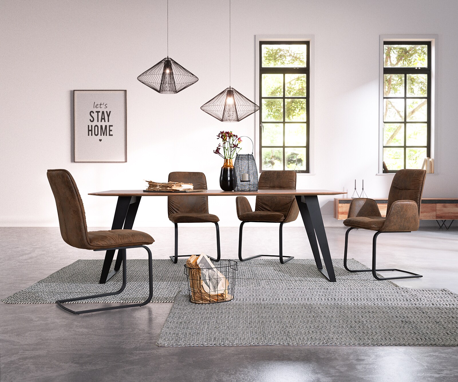 Table-à-manger Edge 200x100 acacia nature métal incliné bord suisse 1 Table-à-manger Edge 200x100 acacia nature métal incliné bord suisse 1