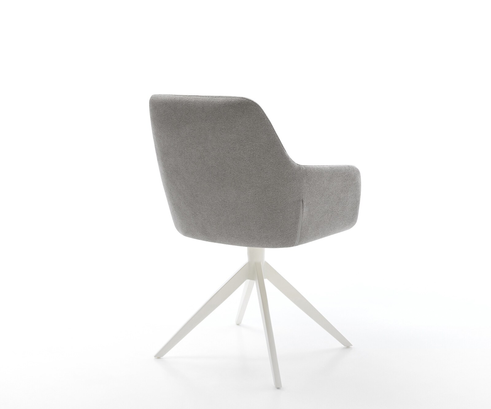 Drehstuhl Pejo-Flex Strukturstoff Soft Grau Kreuzgestell breit Weiß 360° drehbar Wippfunktion Taschenfederkern 5
