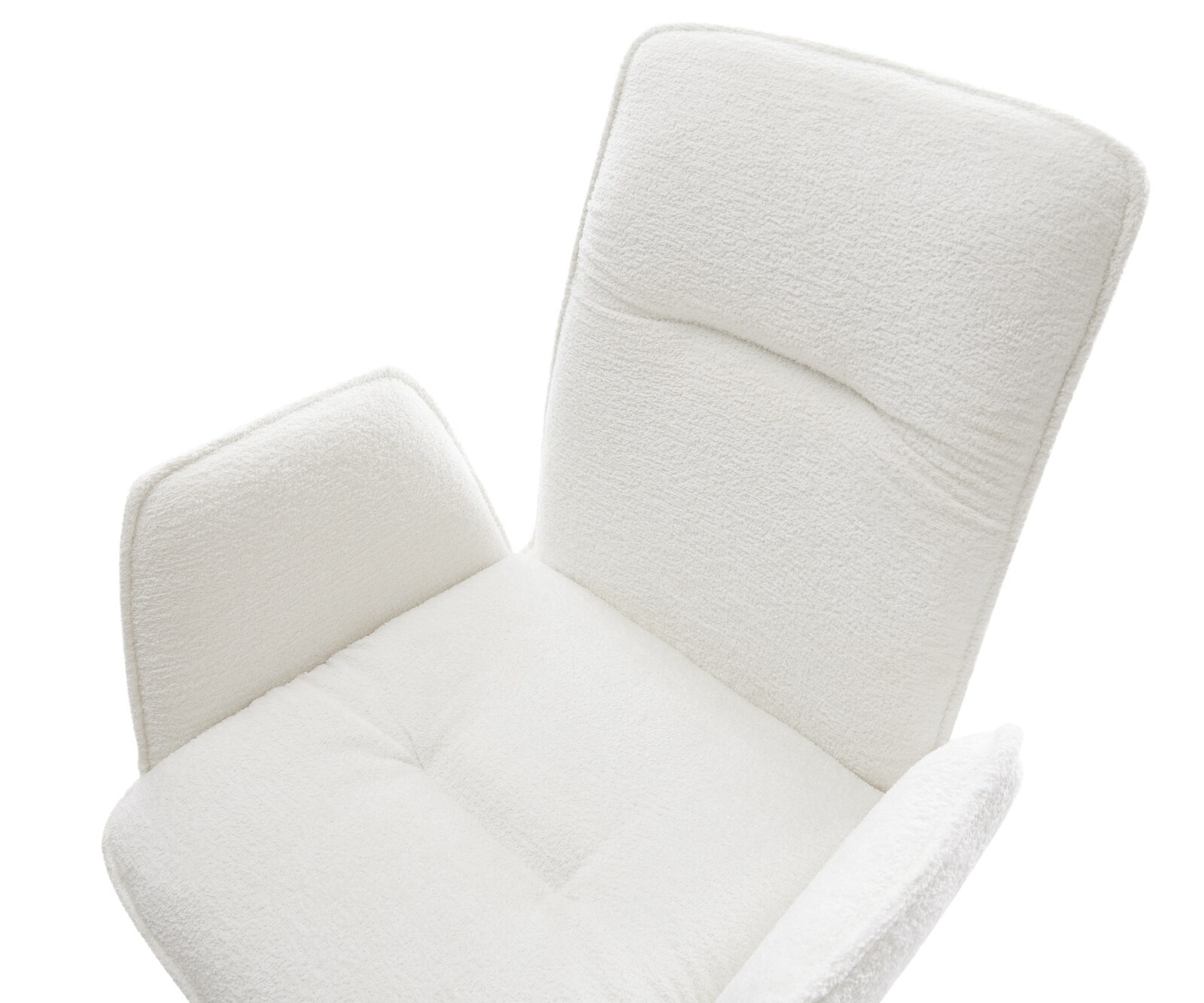 Drehstuhl Vinja-Flex Bouclé Soft Beige Kreuzgestell breit Graphit 360° drehbar Wippfunktion 4