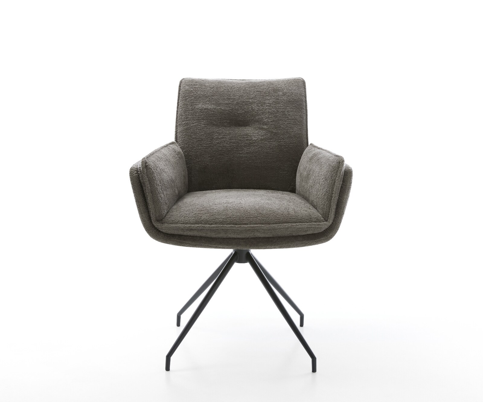 Esszimmerstuhl Nela-Flex Bouclé Soft Schlamm Kreuzgestell konisch Schwarz 1