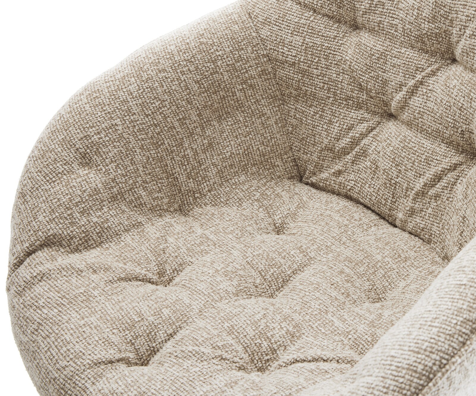 Chaise-pivotante Gaio-Flex tissu tissé doux beige pied croisé large acier inoxydable pivotement sur 360° fonction bascule 4