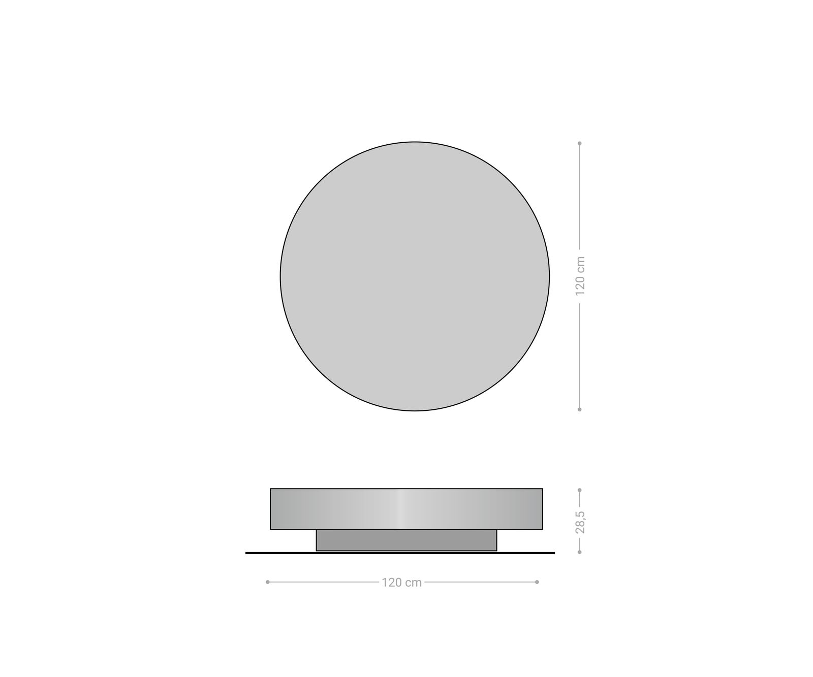 Table-basse Ryo 120x30 cm or métallique 5