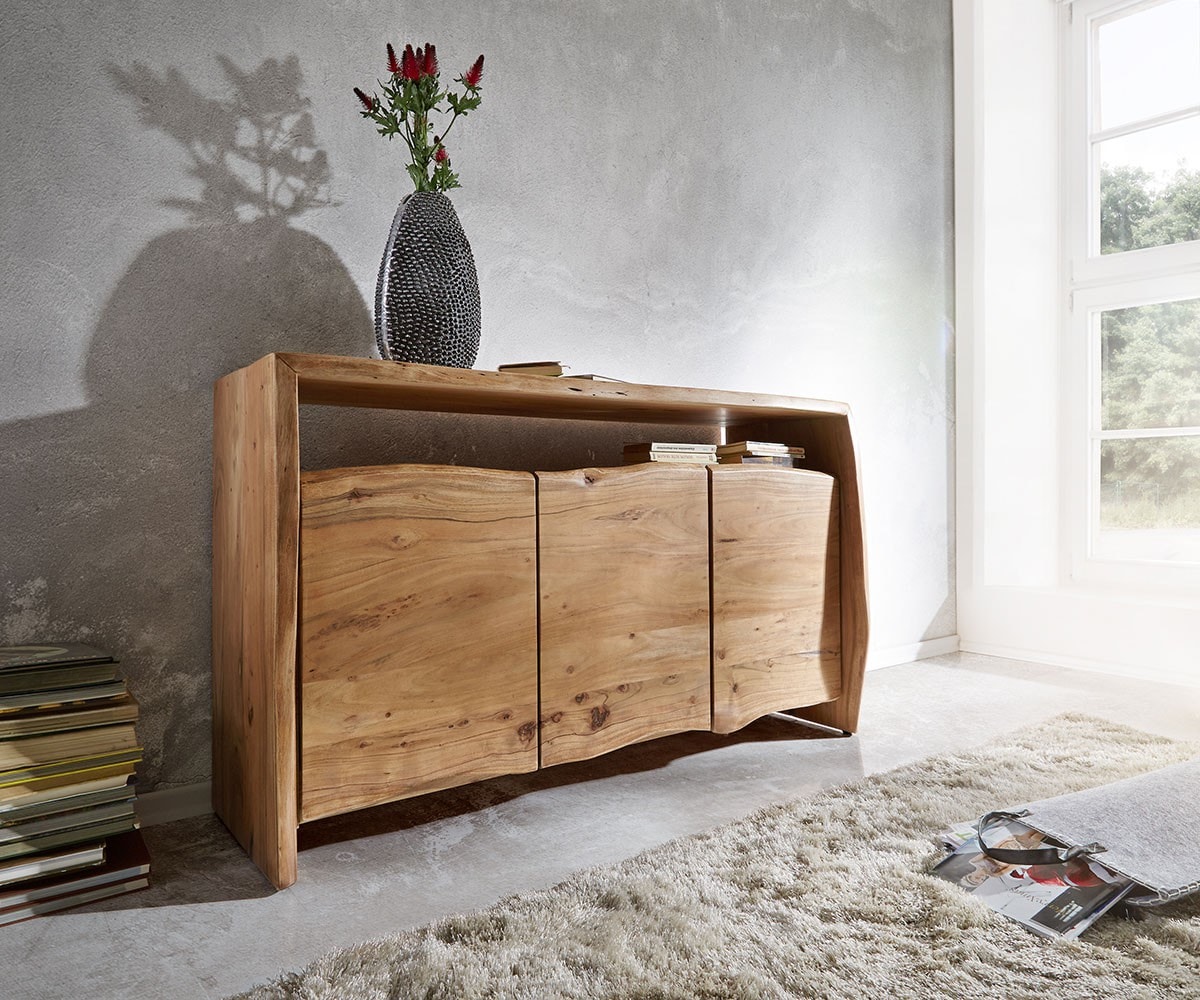 Sideboard Live-Edge 145 cm Akazie Natur 3 Türen Sideboard Live-Edge 145 cm Akazie Natur 3 Türen