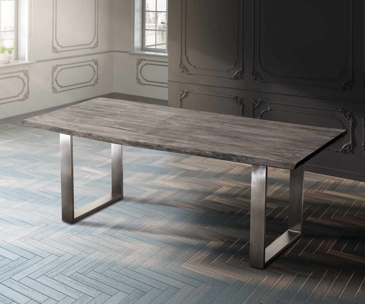 Esstischplatte Edge 260x100cm Akazie Platin Live-Edge 4 Esstischplatte Edge 260x100cm Akazie Platin Live-Edge 4
