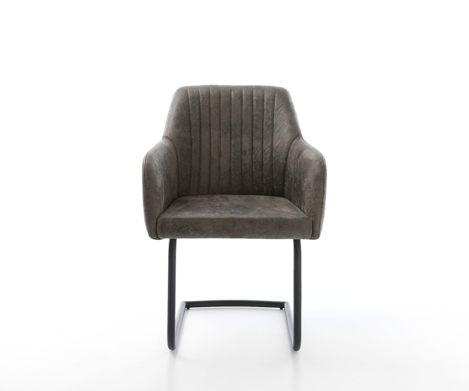 Freischwinger Greg-Flex Mikrofaser Grau Antik Freischwinger rund Schwarz Taschenfederkern 2