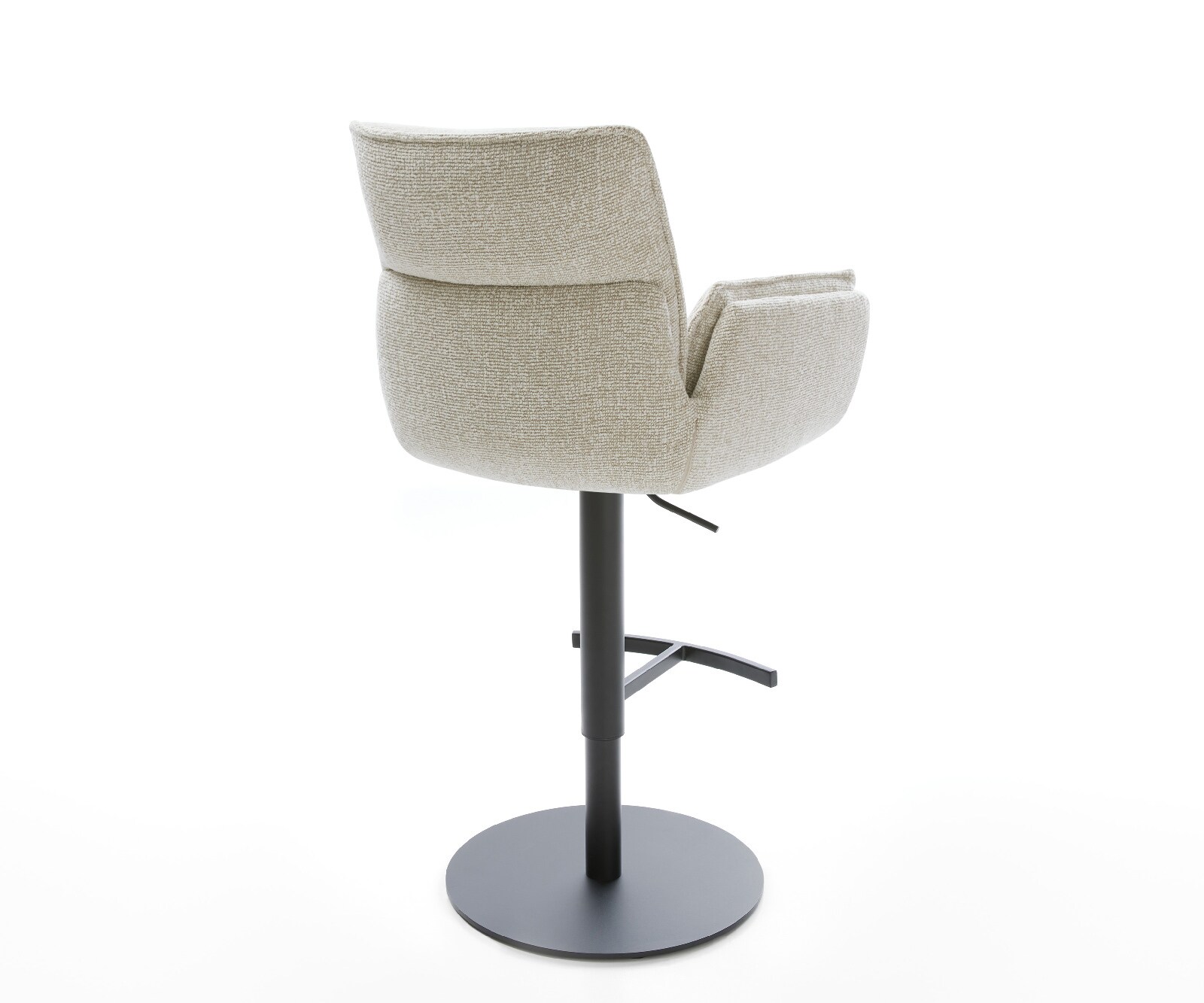 Barstuhl Nela-Flex Webstoff Soft Beige Drehfuß höhenverstellbar Metall Schwarz 4