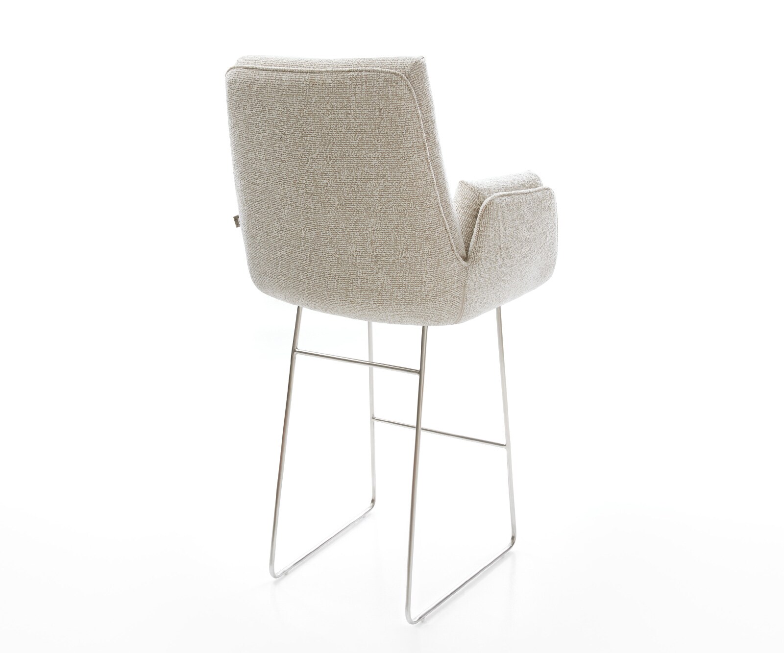 Barstuhl Clea-Flex Webstoff Soft Beige Kufengestell Edelstahl Silberfarben 5