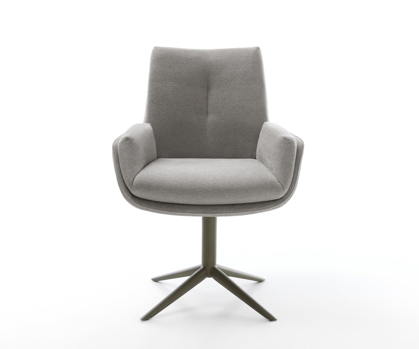 Chaise-pivotante Clea-Flex tissu structuré doux gris pied de chaise 4 branches aspect titane pivotement sur 360° fonction bascule 2