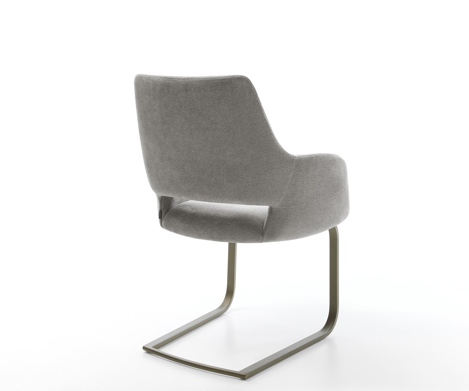Cantilever Yago-Flex avec accoudoirs tissu structuré doux gris pied cantilever plat aspect titane resorts ensachés 4