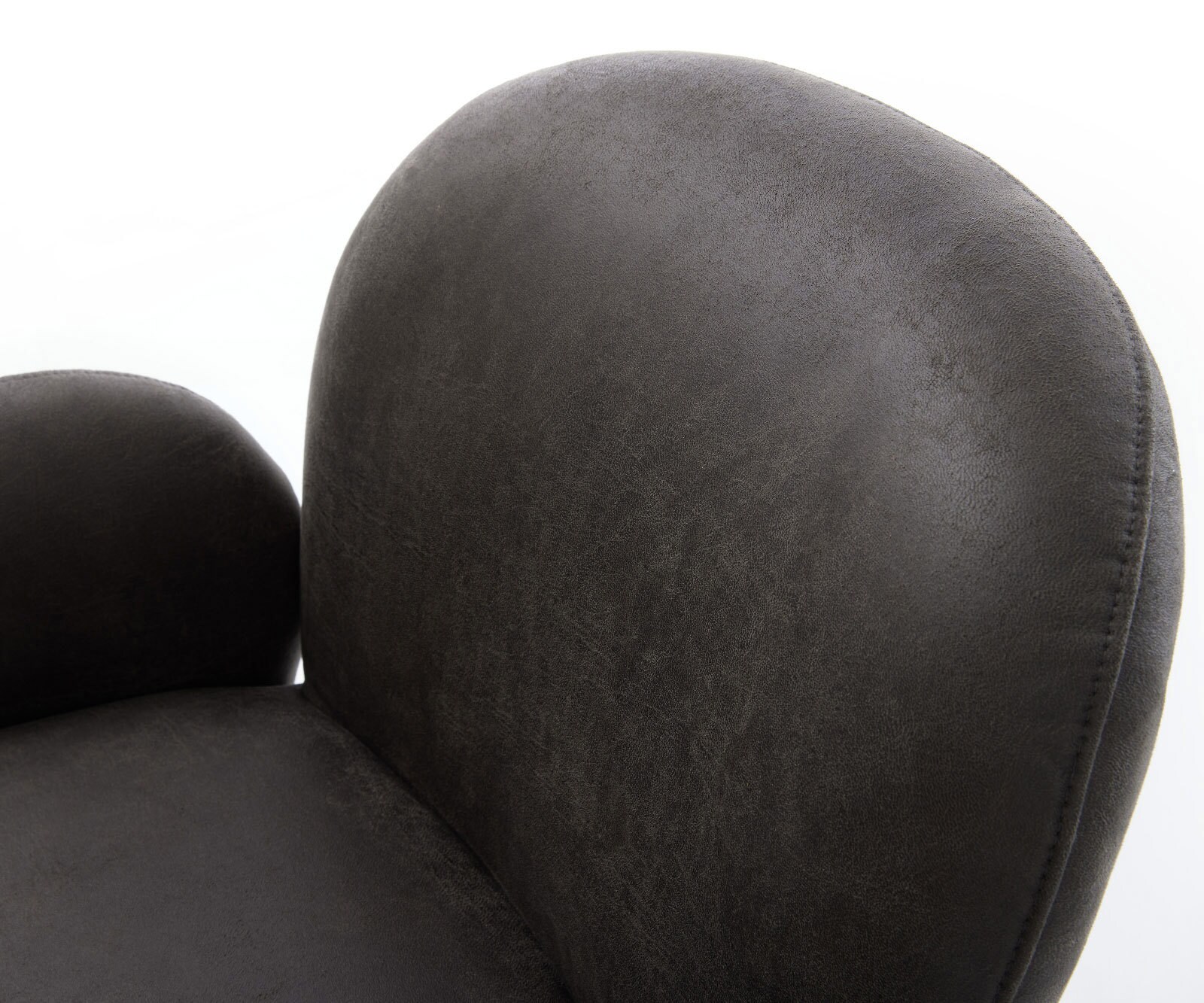 Cantilever Nube-Flex avec accoudoirs microvelours anthracite vintage pied cantilever plat aspect titane ressorts ensachés 4