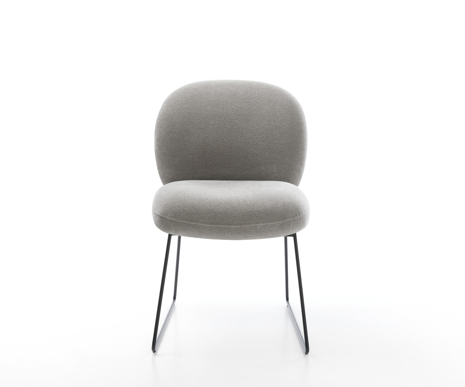 Chaise-de-salle-à-manger Nube-Flex tissu structuré doux gris pied trapèze noir resorts ensachés 2