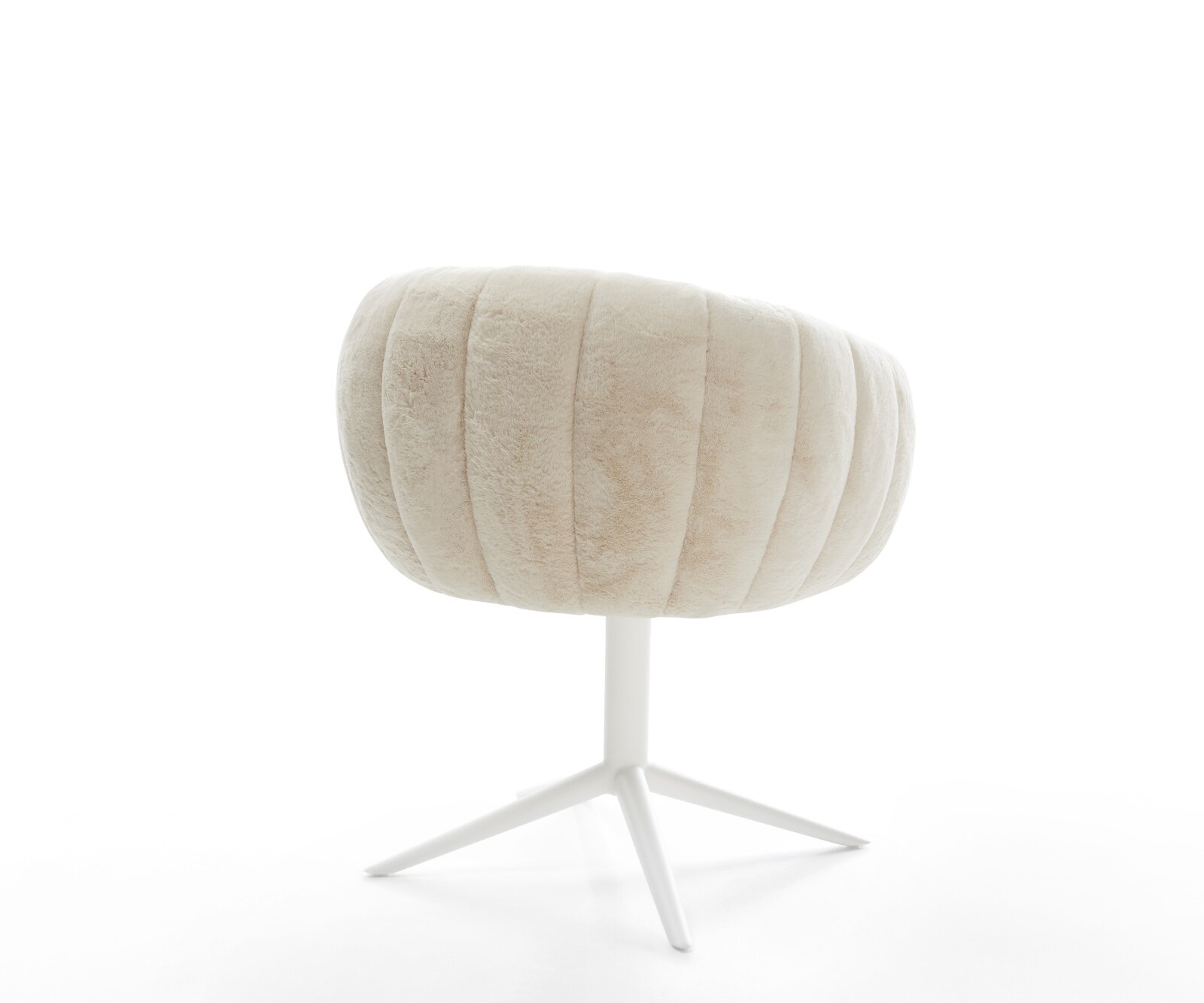 Drehstuhl Jada-Flex Plüsch Creme-Weiß Fußkreuz Weiß 360° drehbar Wippfunktion Taschenfederkern 5