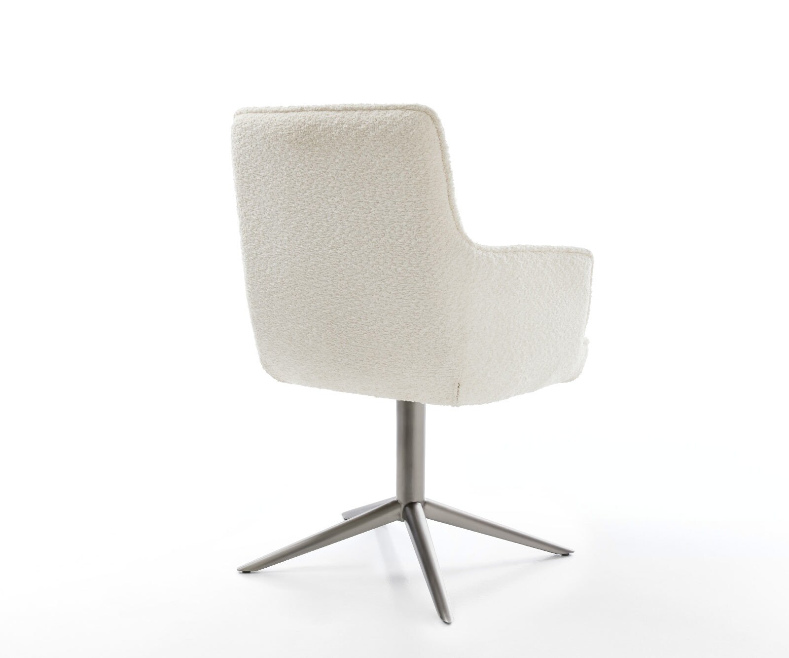 Chaise-pivotante Heira-Flex mit Armlehnen bouclé blanc pied de chaise 4 branches grafiete pivotement sur 360° fonction bascule ressorts ensachés 4