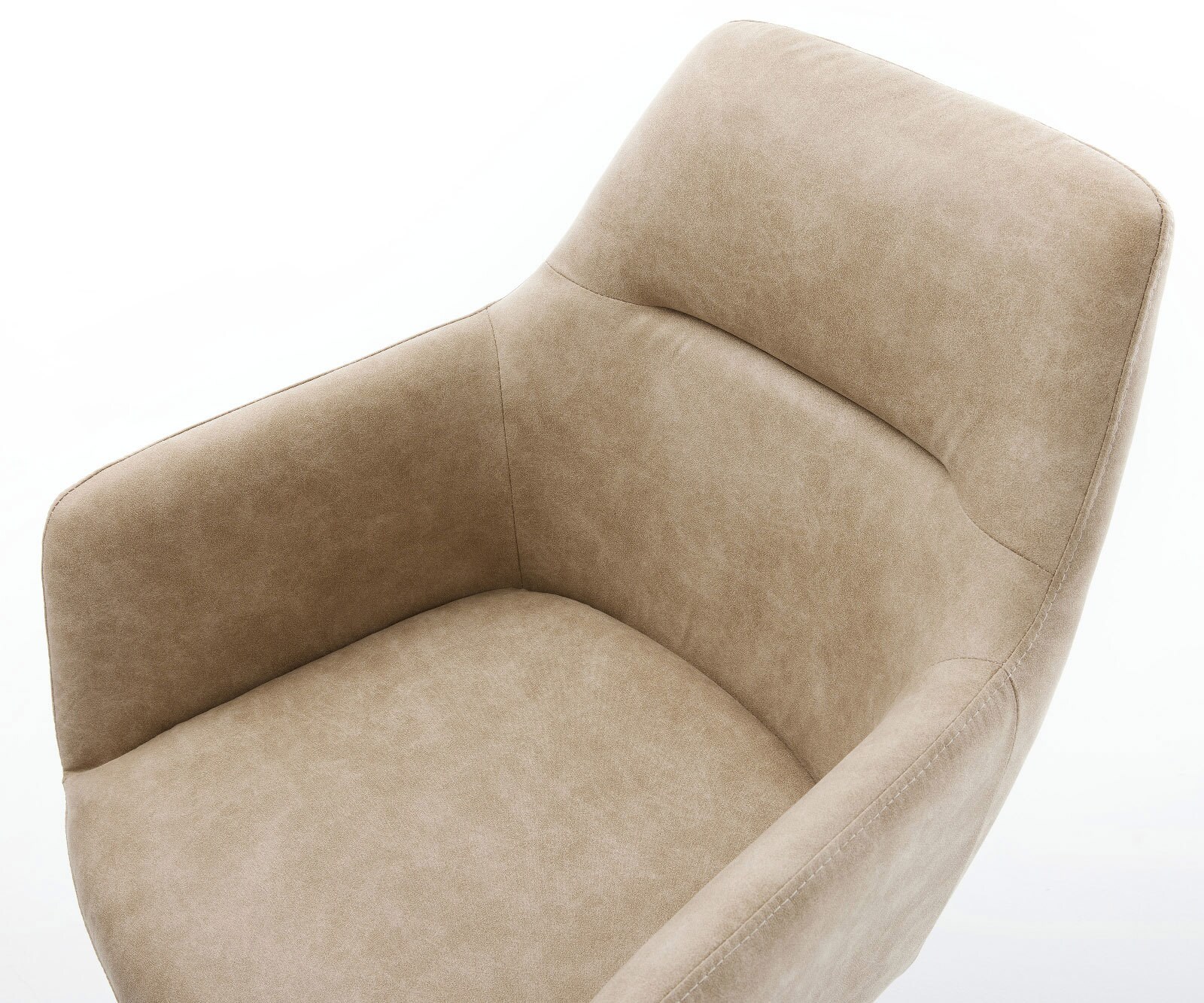Esszimmerstuhl Pejo-Flex Mikrofaser Beige Vintage 4-Fuß konisch Edelstahl Taschenfederkern 4