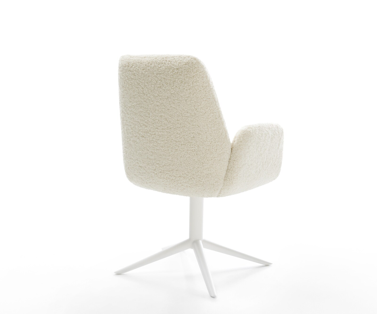 Chaise-pivotante Zoa-Flex tissu teddy beige pied de chaise 4 branches blanc pivotement sur 360° fonction bascule resorts ensachés 3