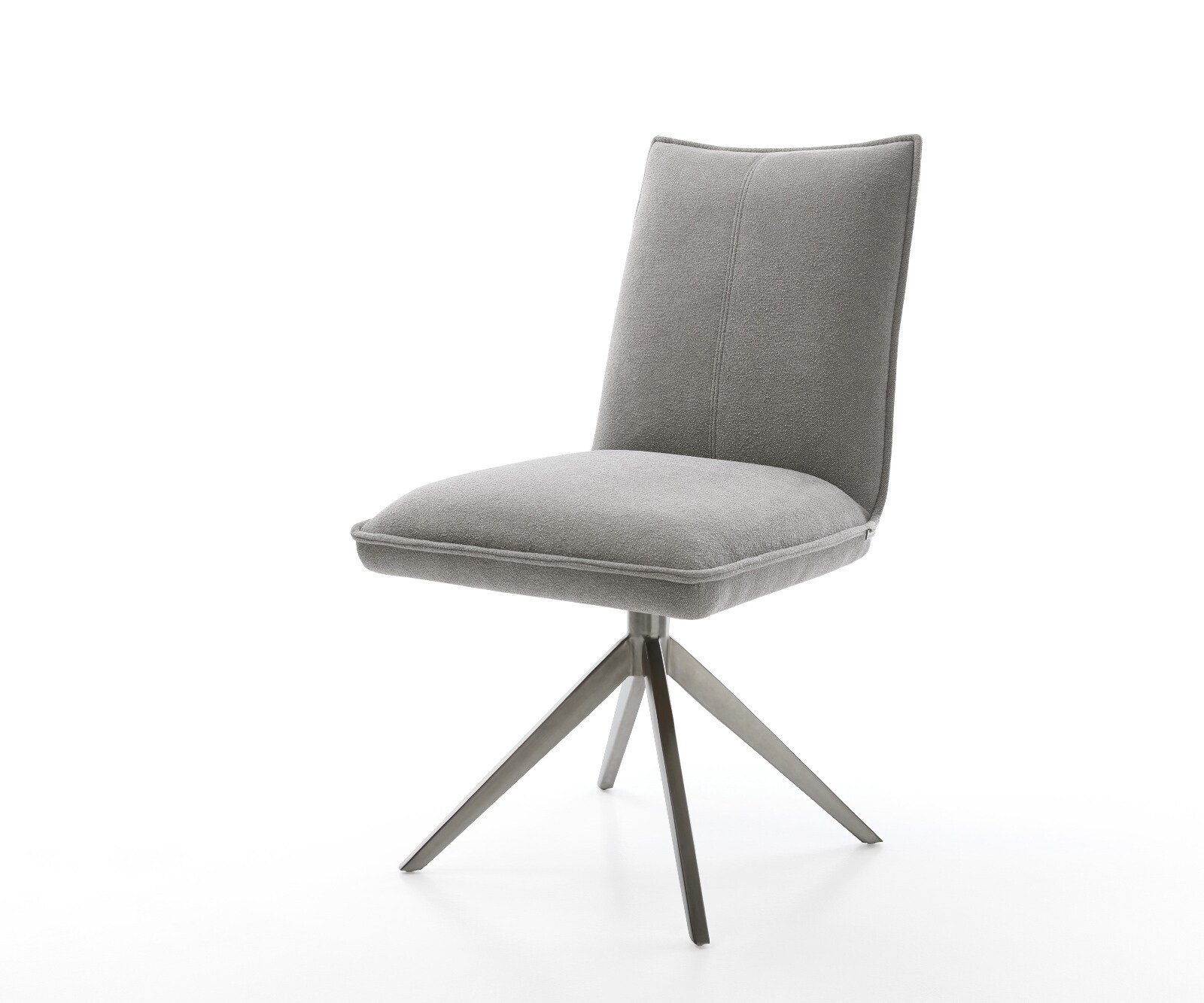 Drehstuhl Lelio-Flex Strukturstoff Soft Grau Kreuzgestell breit Graphit 360° drehbar Wippfunktion Taschenfederkern 1