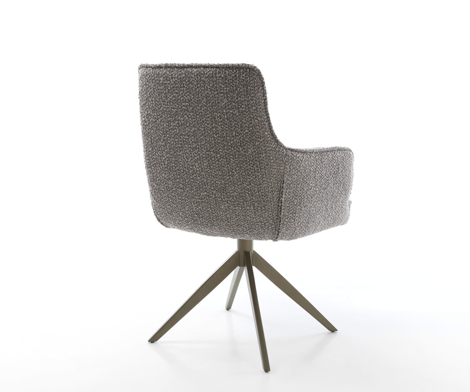 Drehstuhl Heira-Flex mit Armlehnen Bouclé Silbergrau Kreuzgestell breit Effektfinish Titan 360° drehbar Wippfunktion Taschenfederkern 4