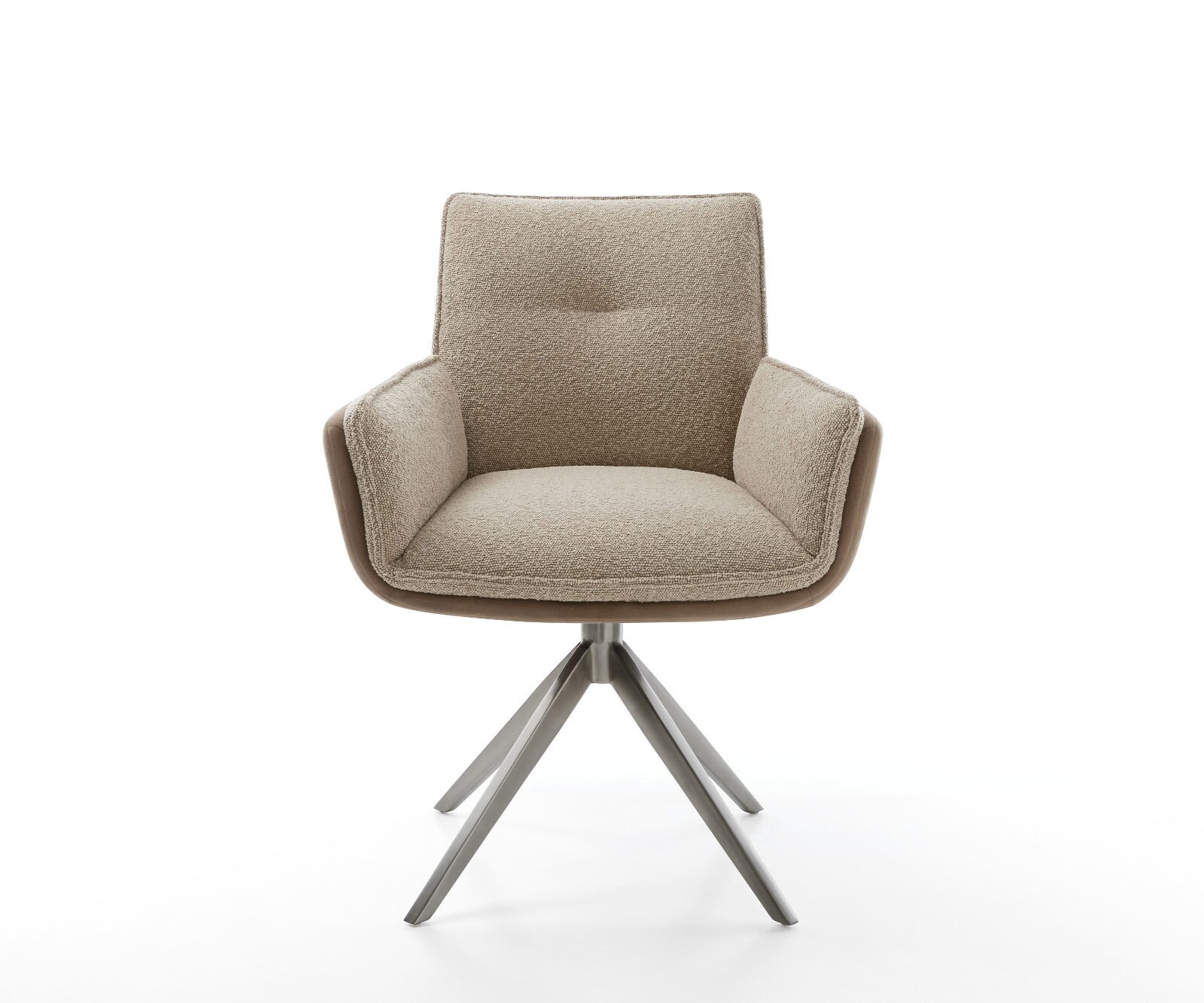 Chaise-pivotante Nela-Flex microvelours couleur boue pied croisé large grafiete pivotement sur 360° fonction bascule 1