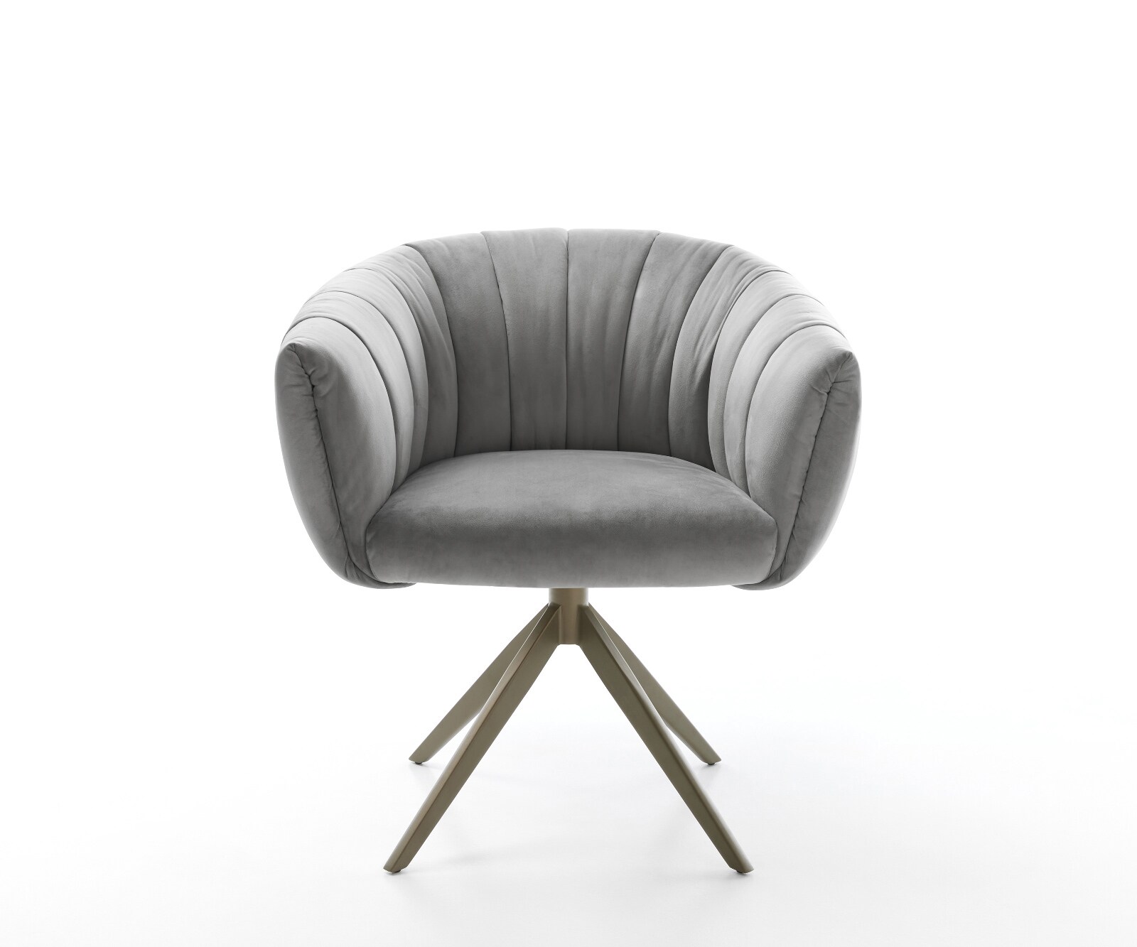Chaise-pivotante Jada-Flex velours gris pied croisé large aspect titane pivotement sur 360° fonction bascule ressorts ensachés 1
