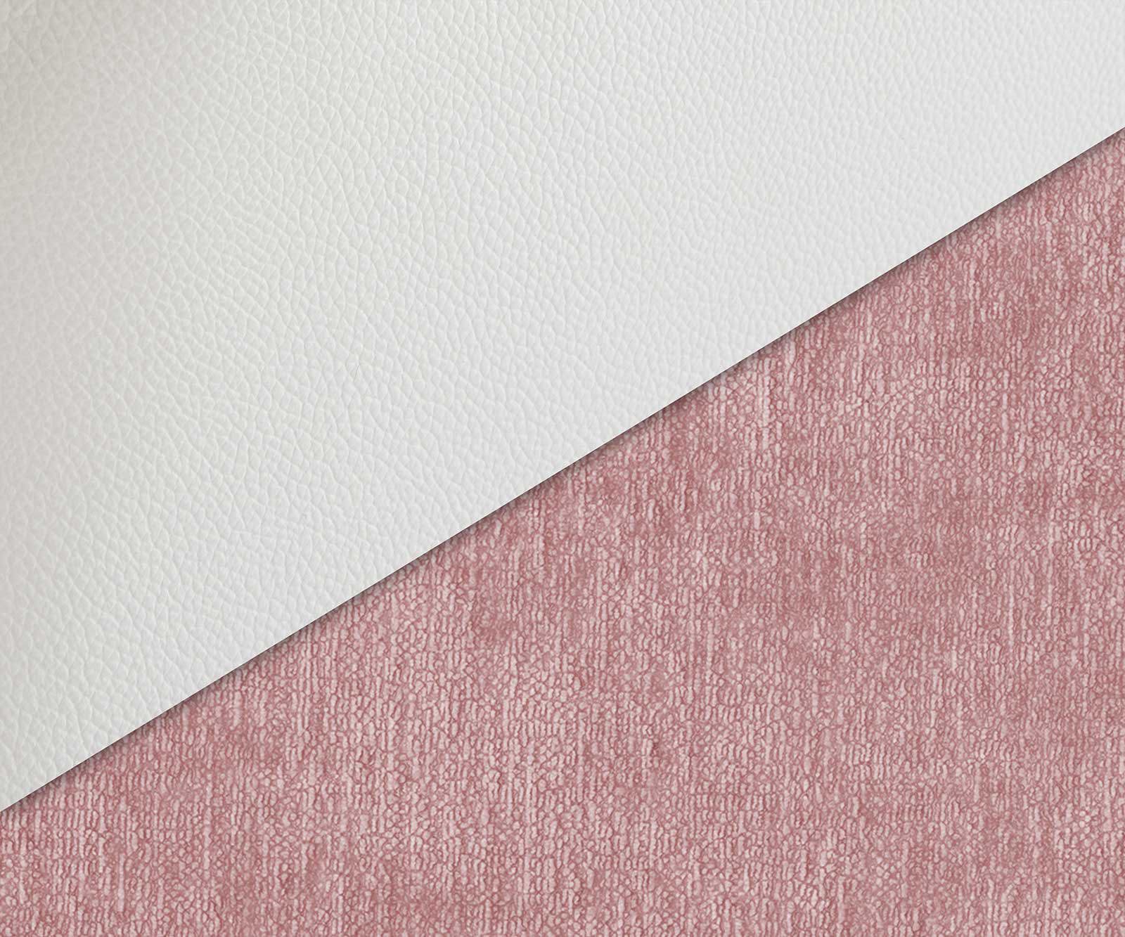 Drehstuhl Luan-Flex mit Armlehnen Materialmix Echtleder Weiß-Rosé Kreuzgestell breit Weiß 360° drehbar Wippfunktion 2 Drehstuhl Luan-Flex mit Armlehnen Materialmix Echtleder Weiß-Rosé Kreuzgestell breit Weiß 360° drehbar Wippfunktion 2